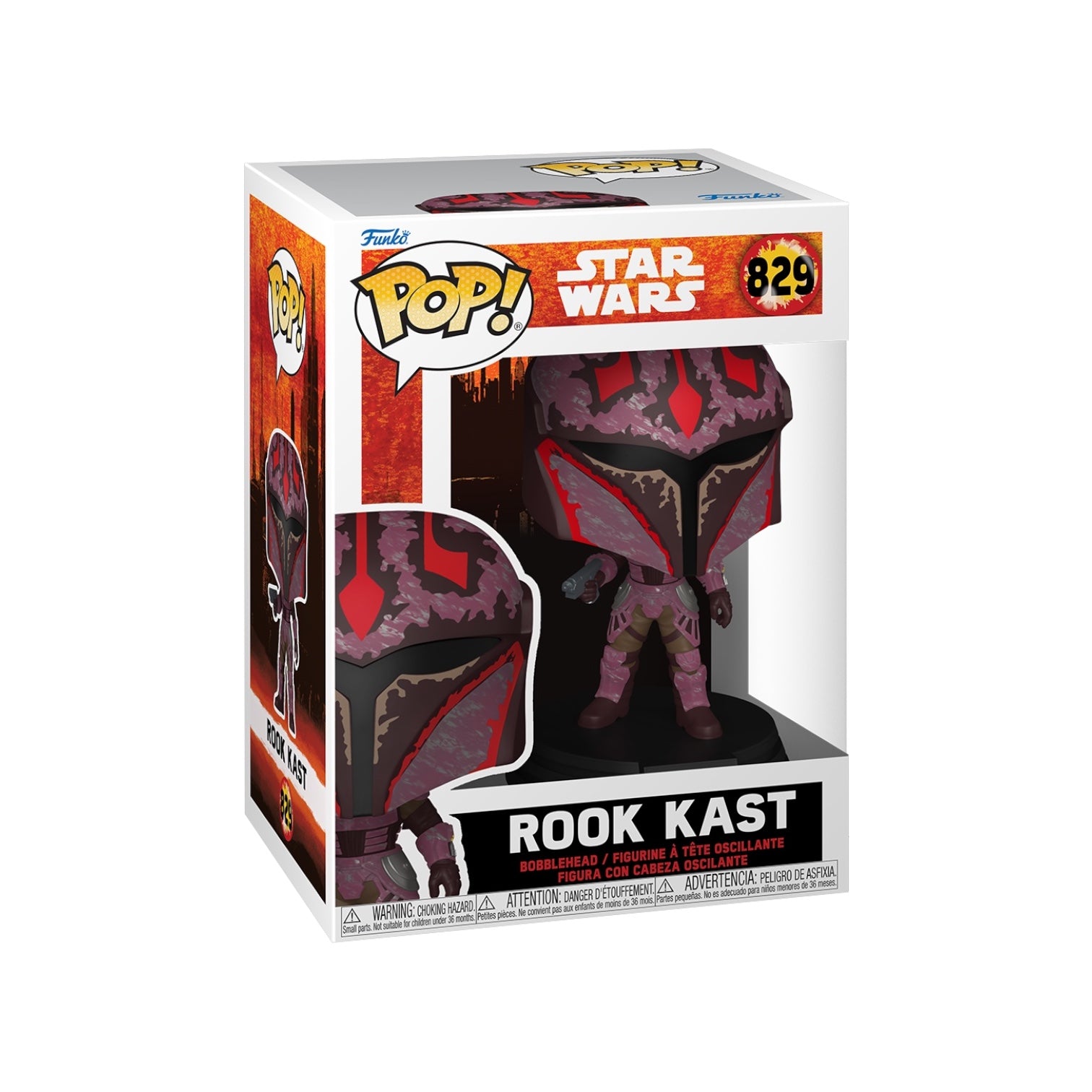 Rook Kast 829 Funko pop black purple and red detail figure in packaging on a white background