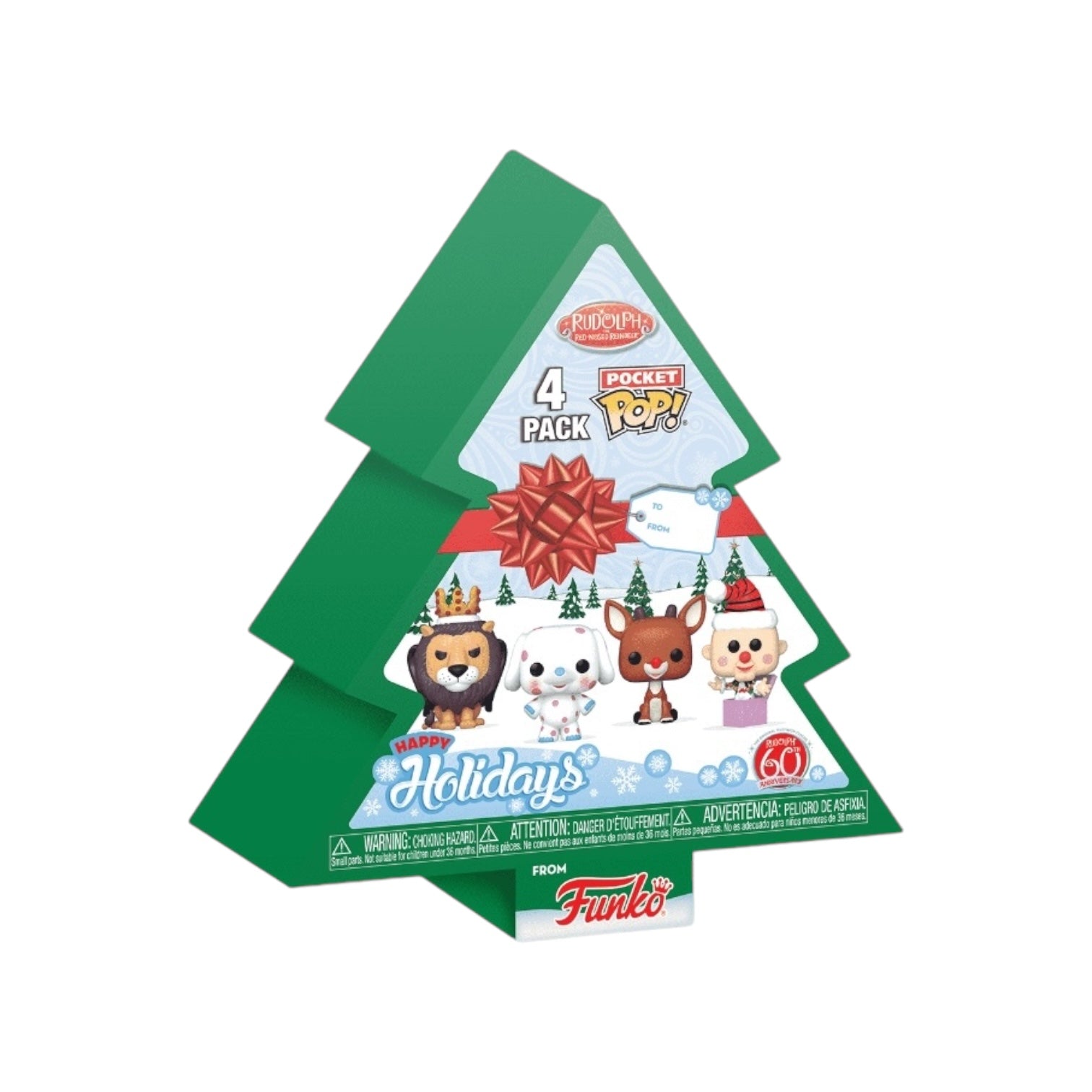 Rudolph the Red Nose Reindeer 4 Pack Funko Pocket Pop - Happy Holidays
