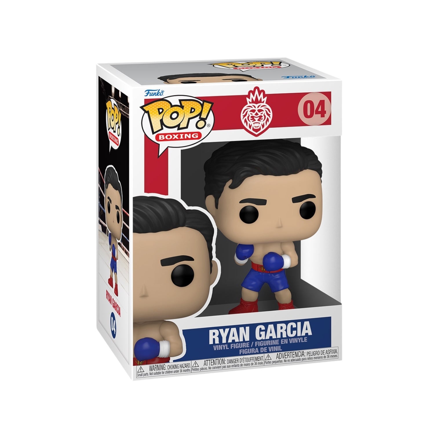 Funko Pop! of Ryan Garcia #04, dressed in boxing attire, capturing the excitement of the sport in a cute, collectible figure.