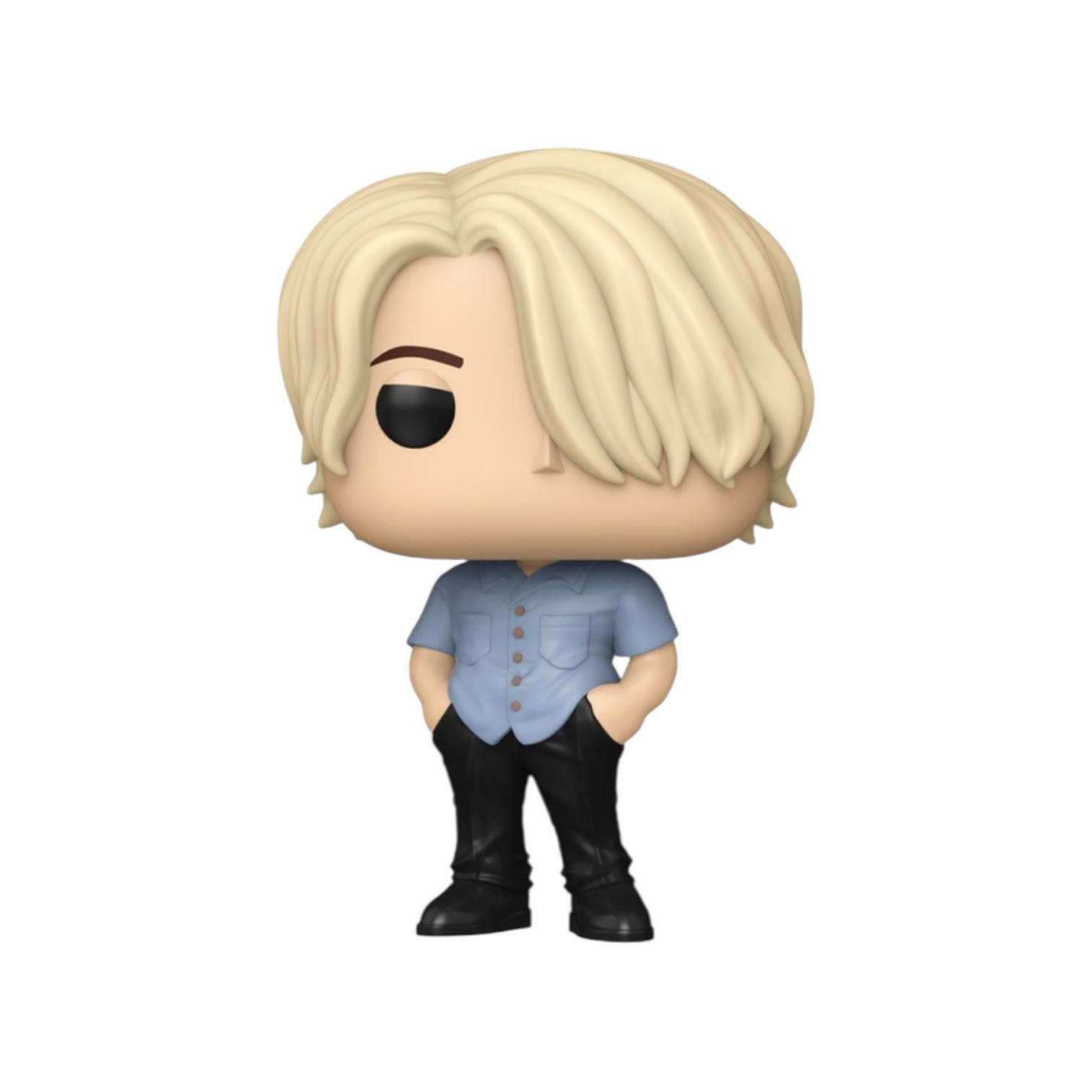 Funko Pop! vinyl figure with blonde hair and a blue shirt on a white background