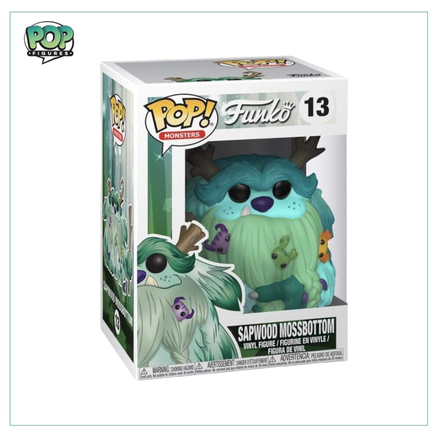 Funko Pop! figure of Sapwood Mossbottom #13 from Wetmore Forest, featuring vibrant colors and whimsical design.