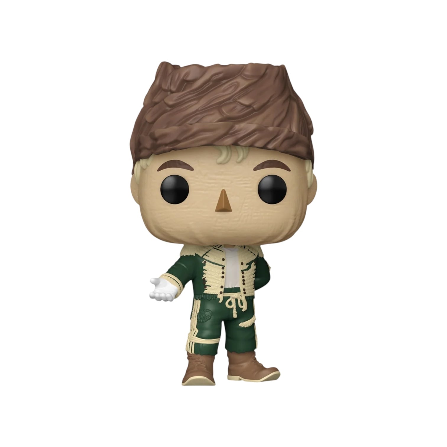 Funko Pop! vinyl figure of a character with brown hair and green outfit on a white background