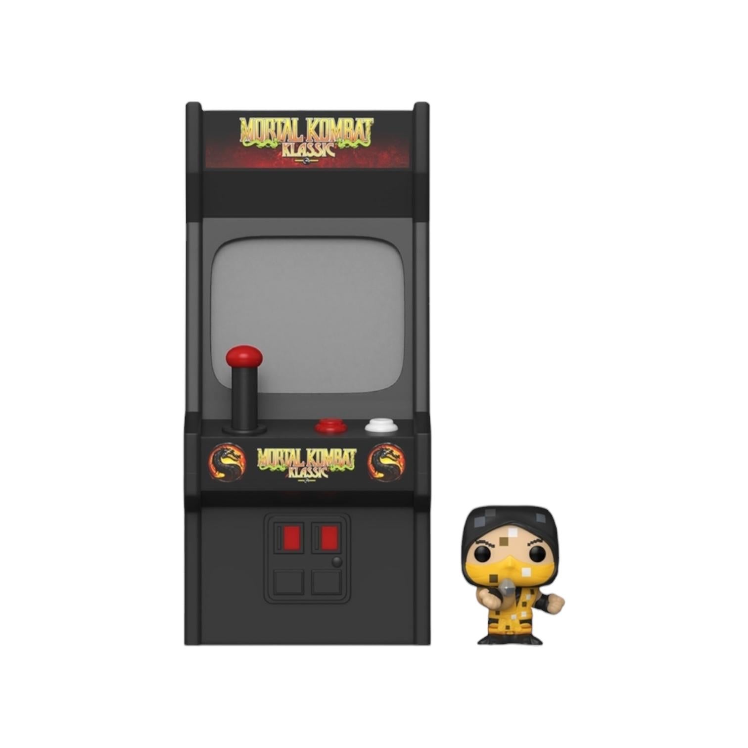 Scorpion Bitty Arcade Display out of packaging on a white background