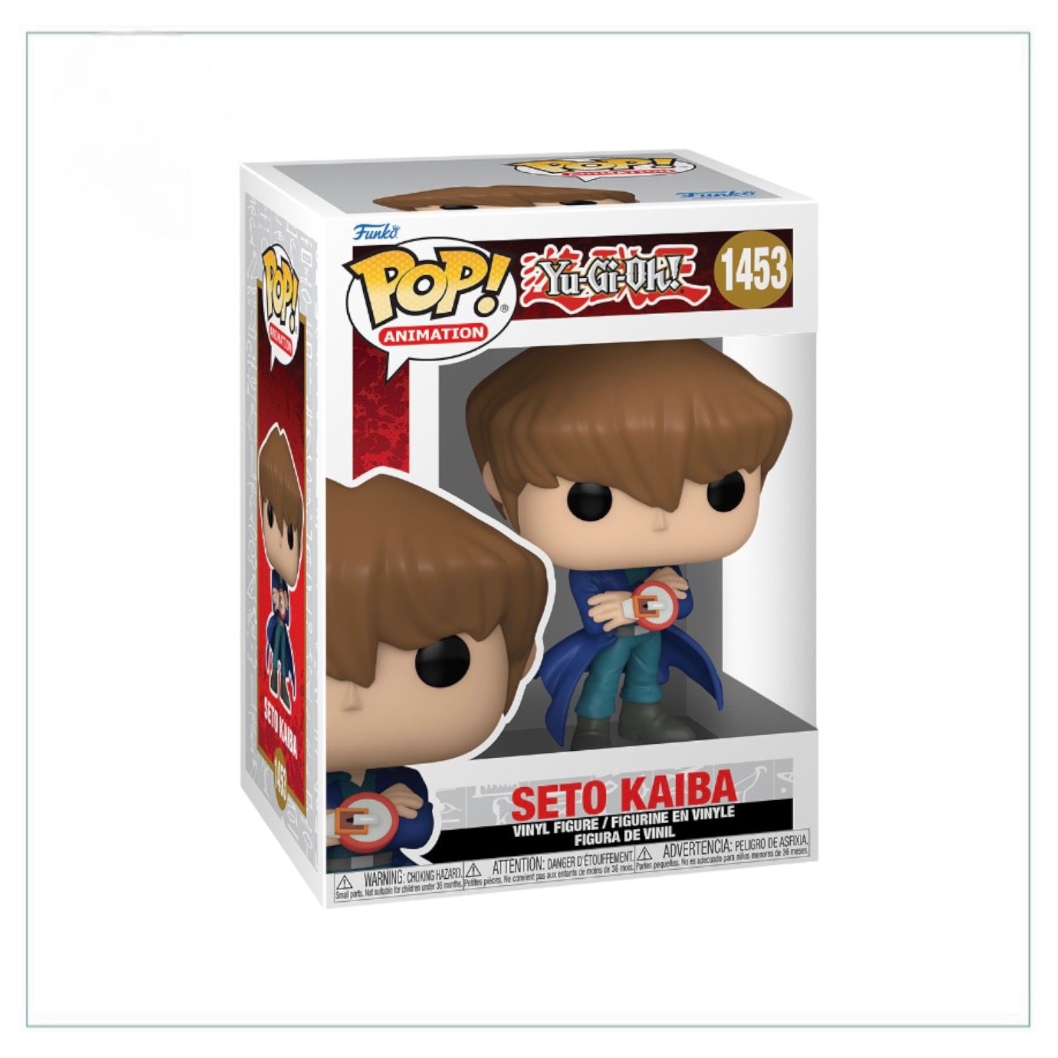Seto Kaiba Funko Pop! figure from Yu-Gi-Oh!, featuring his signature blue jacket and confident expression.