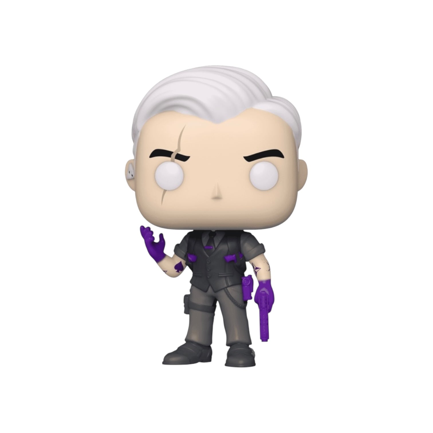 Funko Pop! vinyl figure of Shadow Midas with white hair and purple gloves on a white background