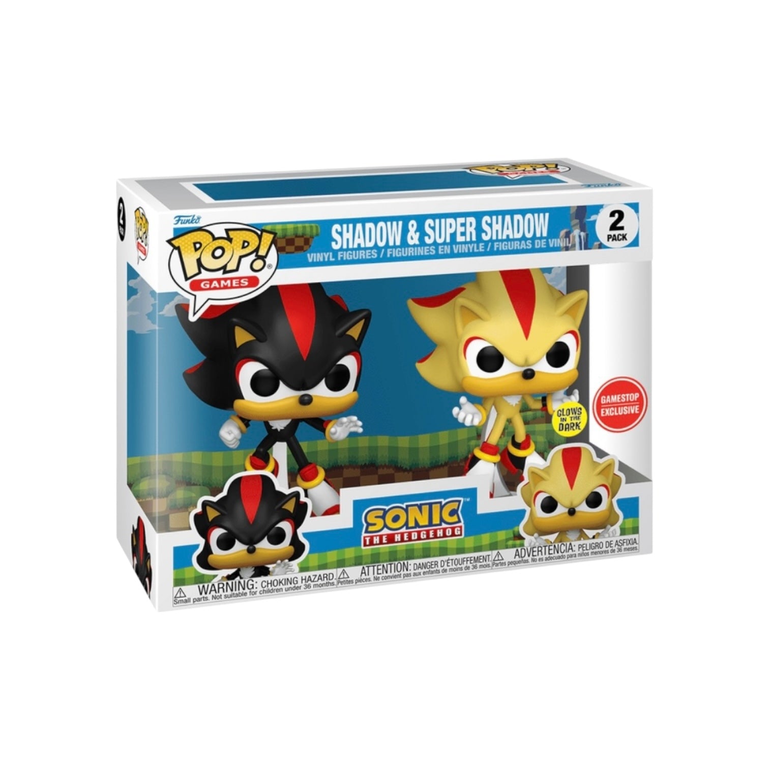 Shadow & Super Shadow (Glows in the Dark) 2 Pack Funko Pop! - Sonic the Hedgehog - GameStop Exclusive Figure