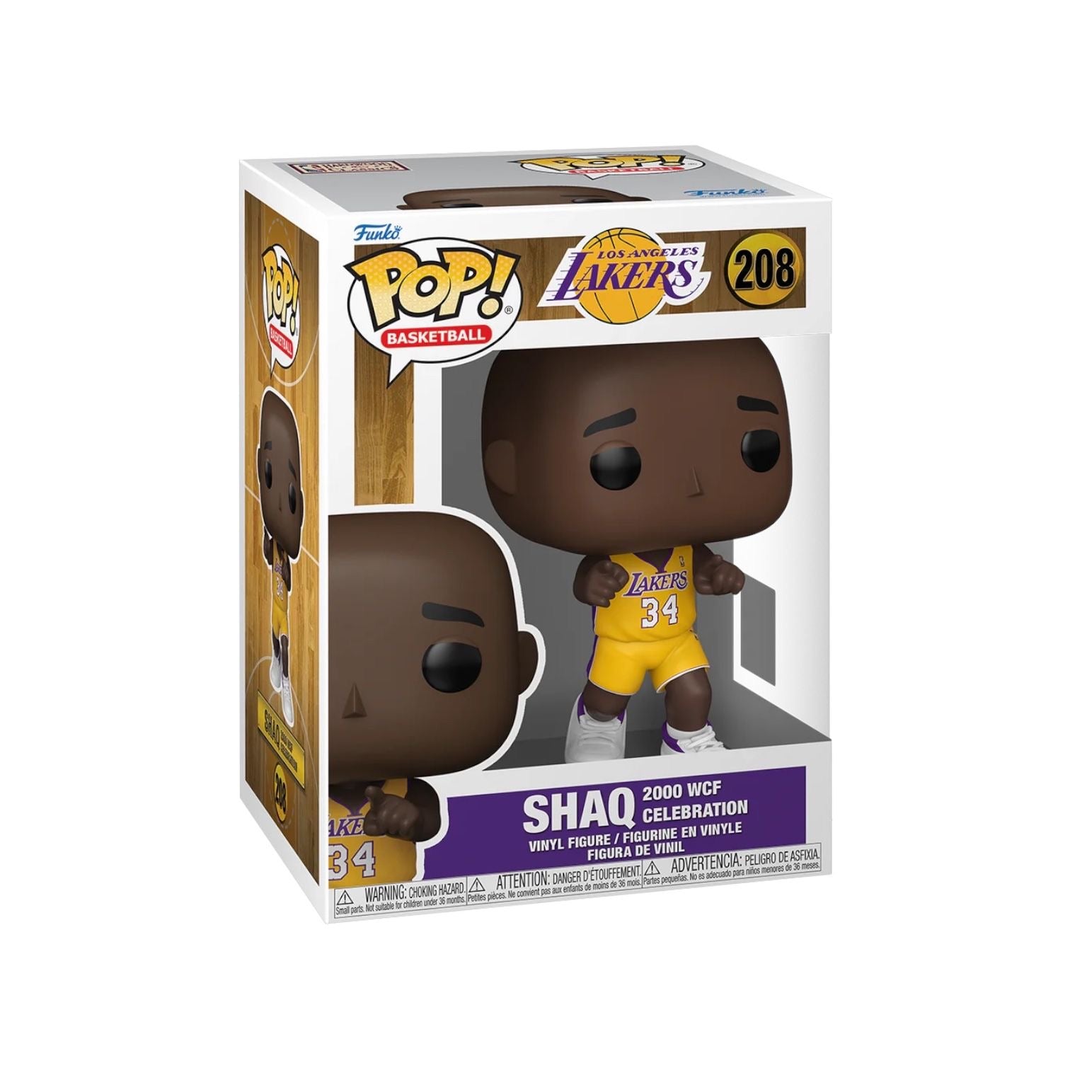 Shaq 208 Funko pop in his iconic yellow Lakers jersey