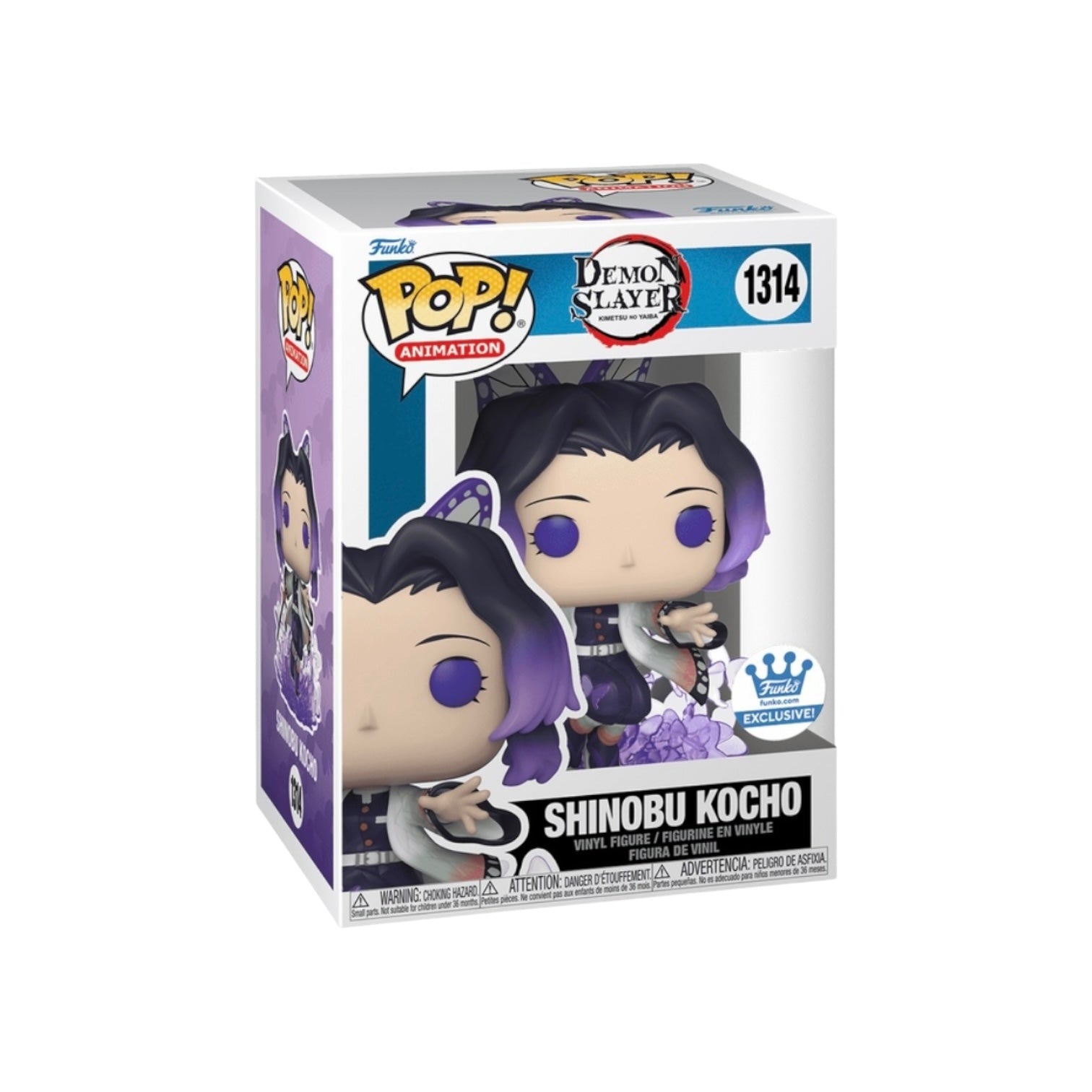 Funko Pop! vinyl figure of Shinobu Kocho from Demon Slayer in its packaging.