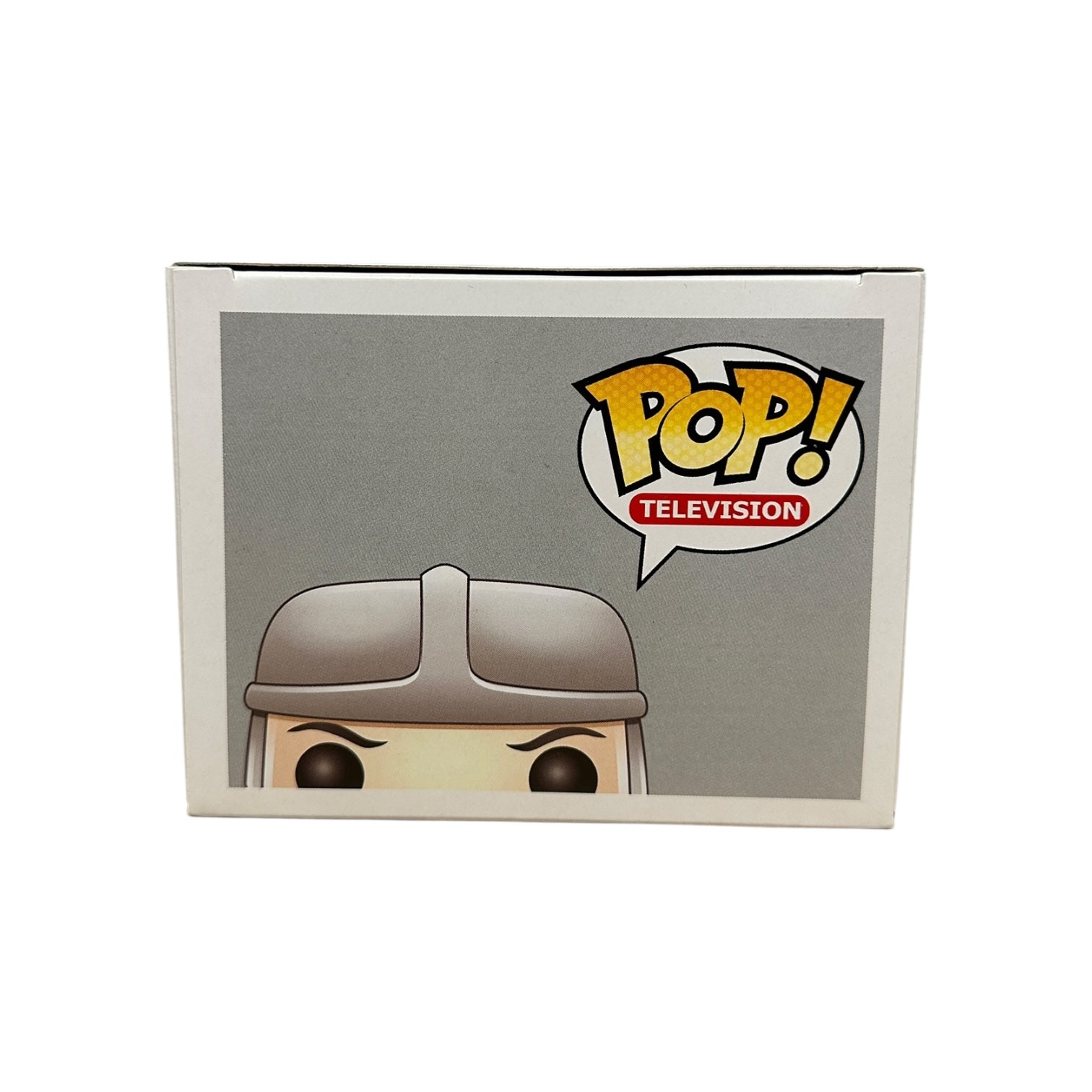 Pop! Television toy figure packaging with character illustration on a gray background