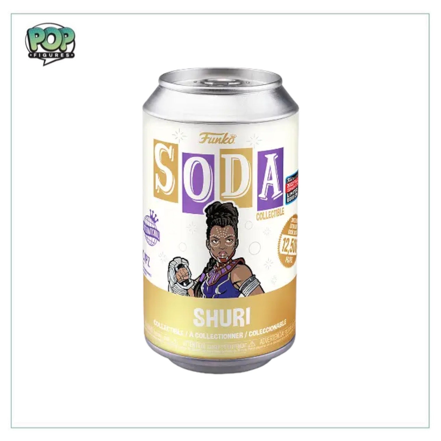 Shuri Funko Soda Vinyl Figure, Black Panther NYCC 2022 Exclusive, limited edition of 12,500, includes chance for chase variant.