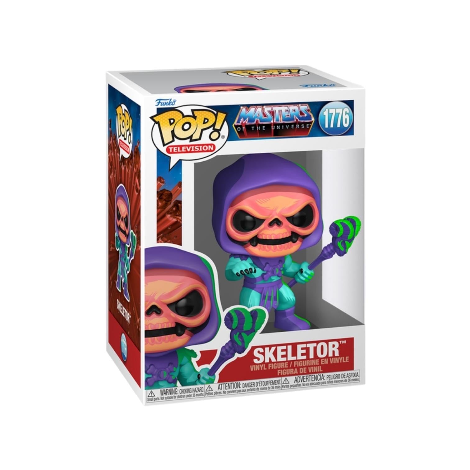 Funko Pop! Skeletor figure in packaging on a white background
