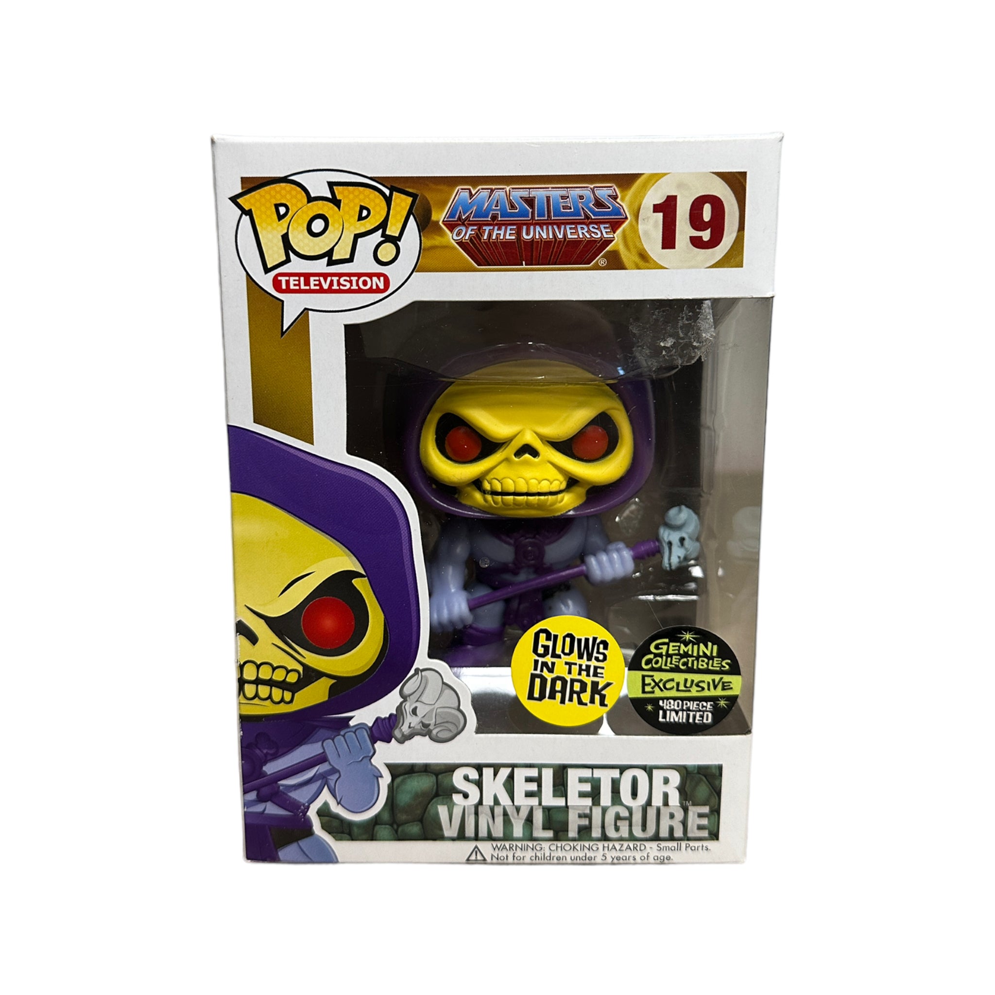 Masters of The Universe Funko Pop! Skeletor #19 (Glows in the Dark), exclusive LE480, condition rated 6.5/10.