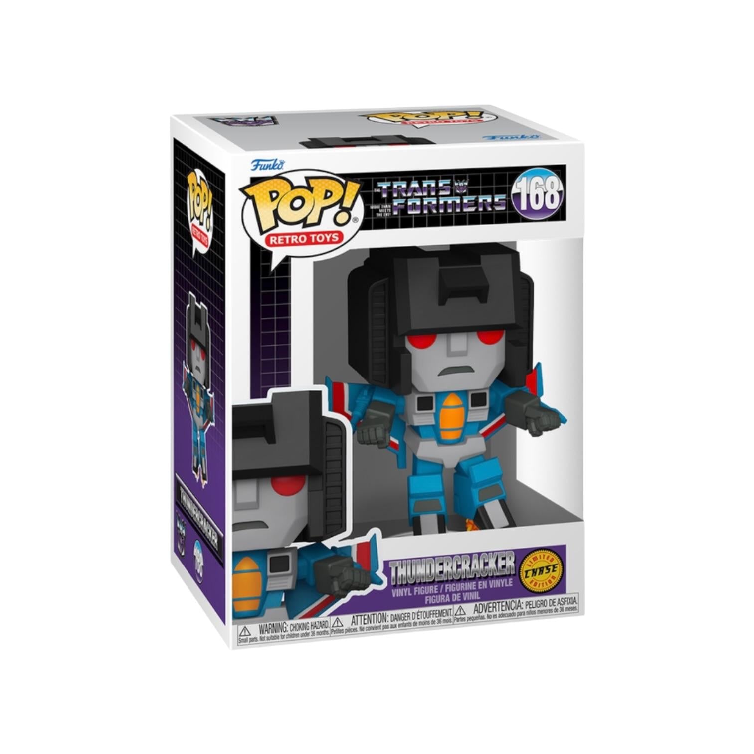 Funko Pop! vinyl figure packaging featuring a robot character with a white background