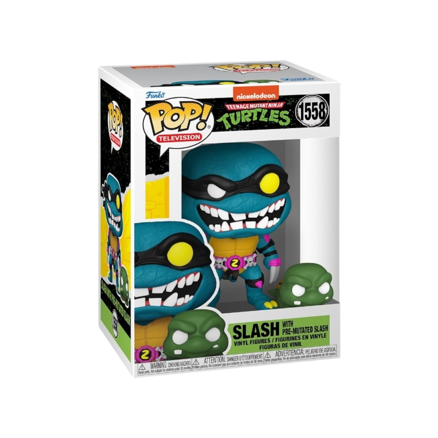 Pre-mutated Slash Funko Pop! from Teenage Mutant Ninja Turtles, showcasing unique design and vibrant colors in collectible form.