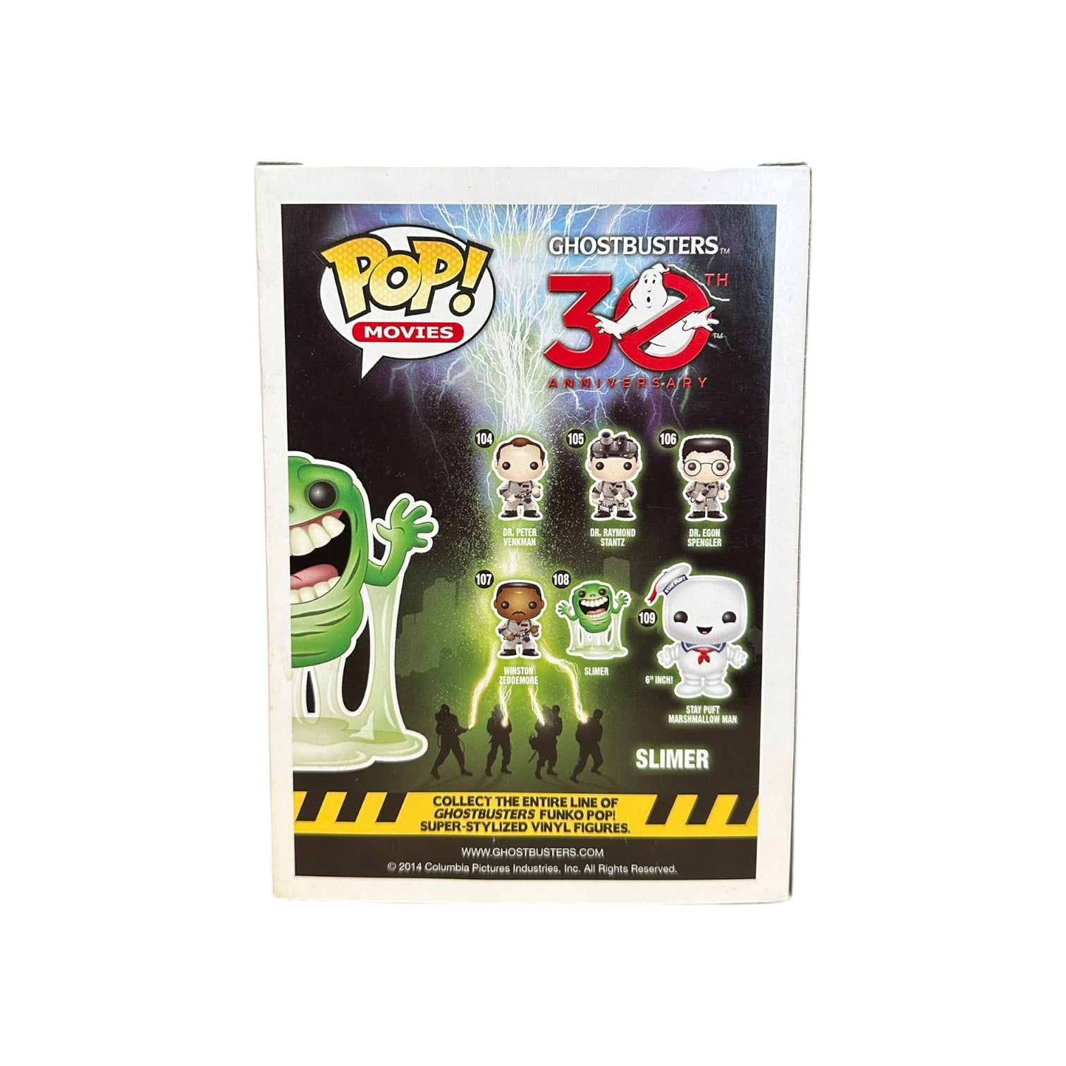 Slimer #108 (Glows in the Dark) Funko Pop! - Ghostbusters - SDCC 2014 Exclusive LE2500 Pcs Back