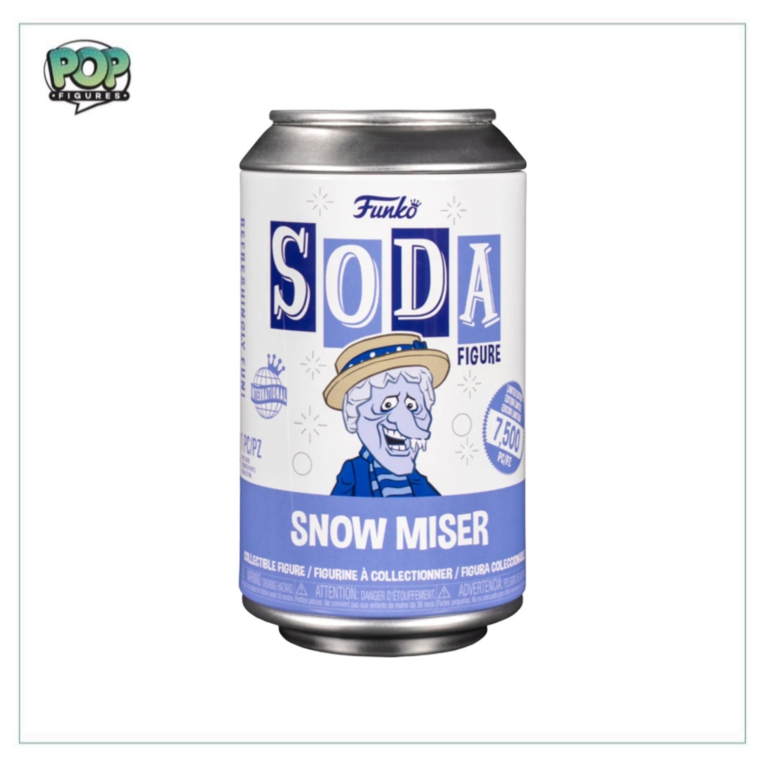 Funko Soda figure of Snow Miser from The Year Without a Santa Claus, limited to 7500 pieces, includes a chase variant chance.