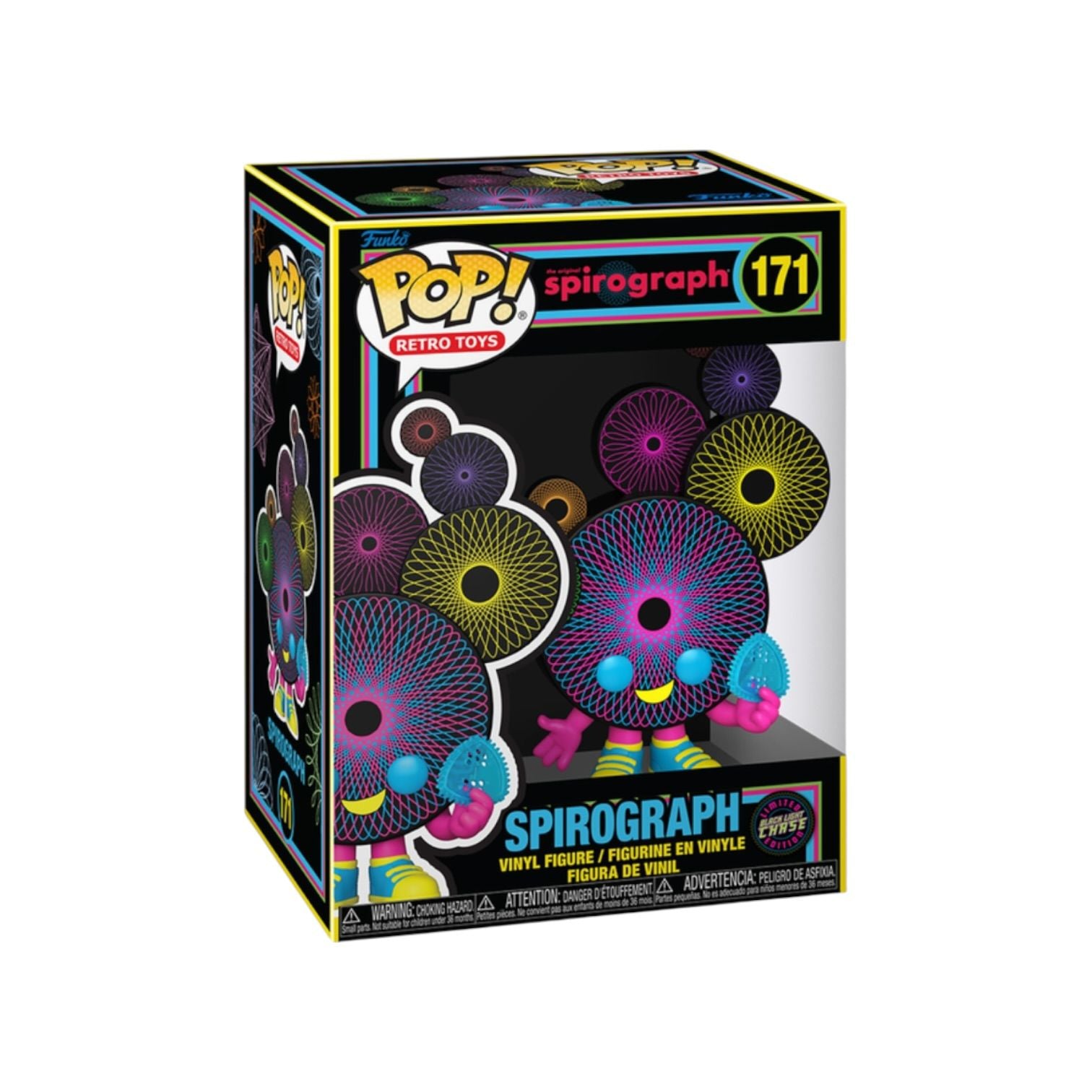 Spirograph 171 Funko Pop Blacklight Chase in packaging on a white background
