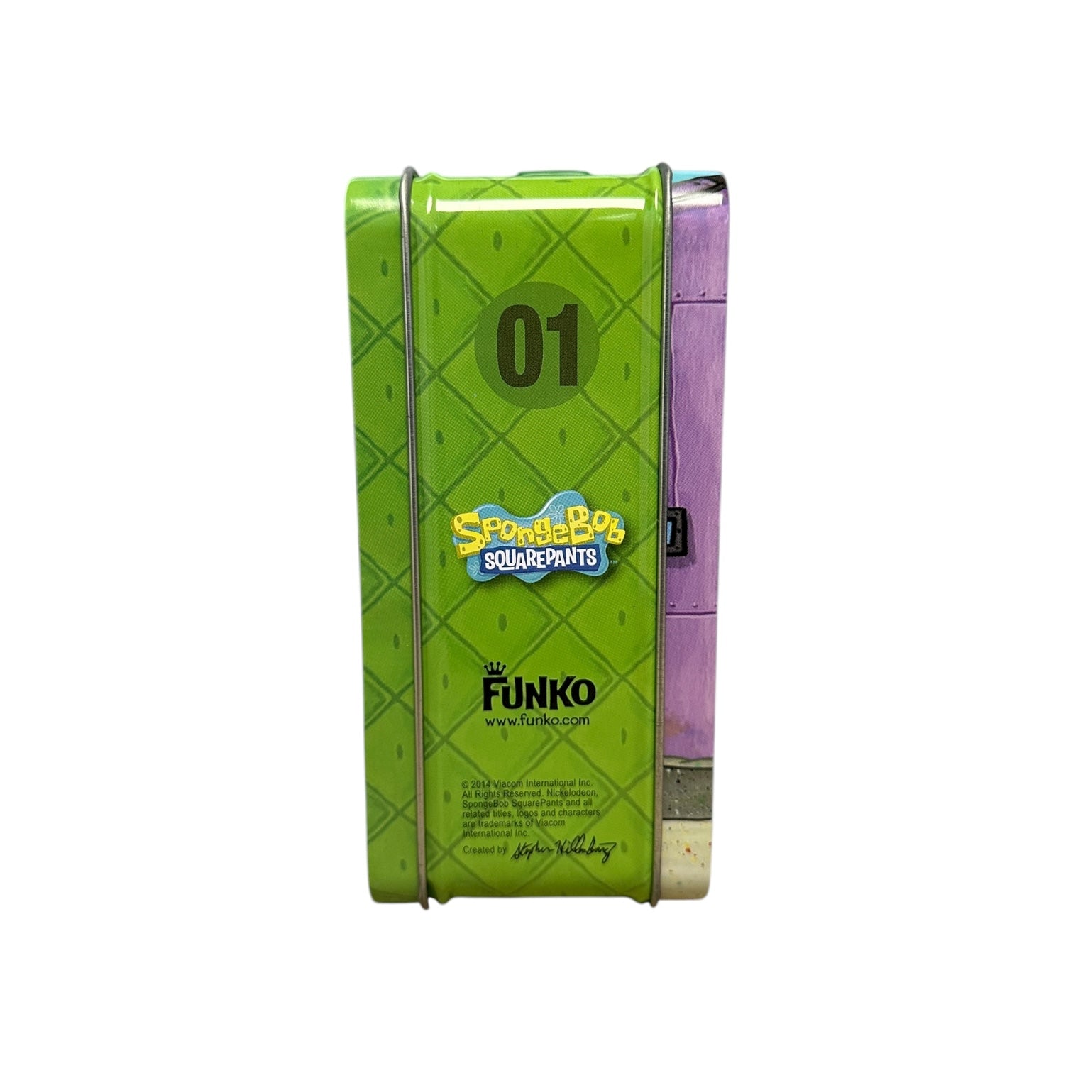 Funko Pop! vinyl figure packaging with green and purple design on a white background