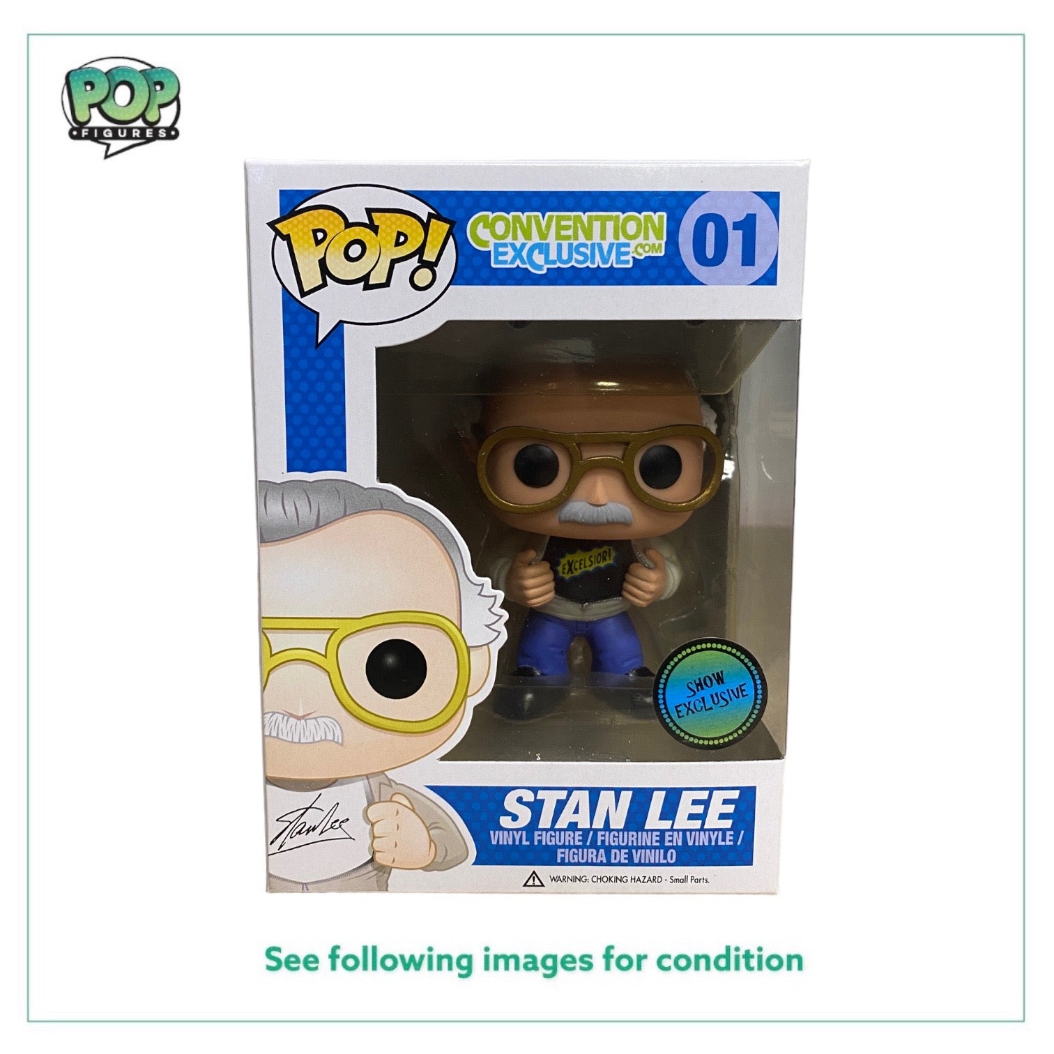 Stan Lee #01 Funko Pop! Exclusive from Wizard World Chicago 2014, limited to 1000 pieces, condition 9/10.