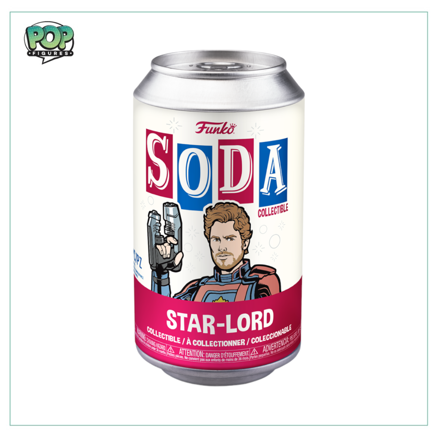 Star-Lord Funko Soda Vinyl Figure from Guardians of the Galaxy Vol. 3, featuring a chance of a rare chase variant.
