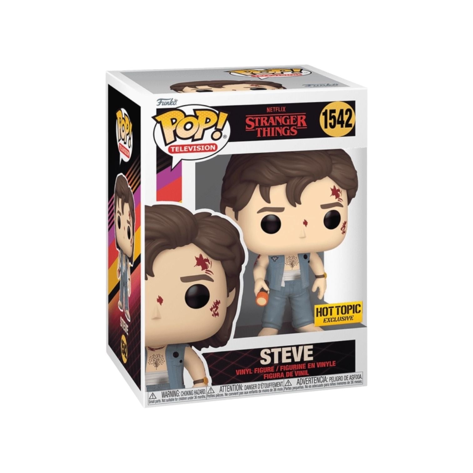 Steve #1542 (Battle Damaged) Funko Pop! - Stranger Things - Hot Topic Exclusive Box