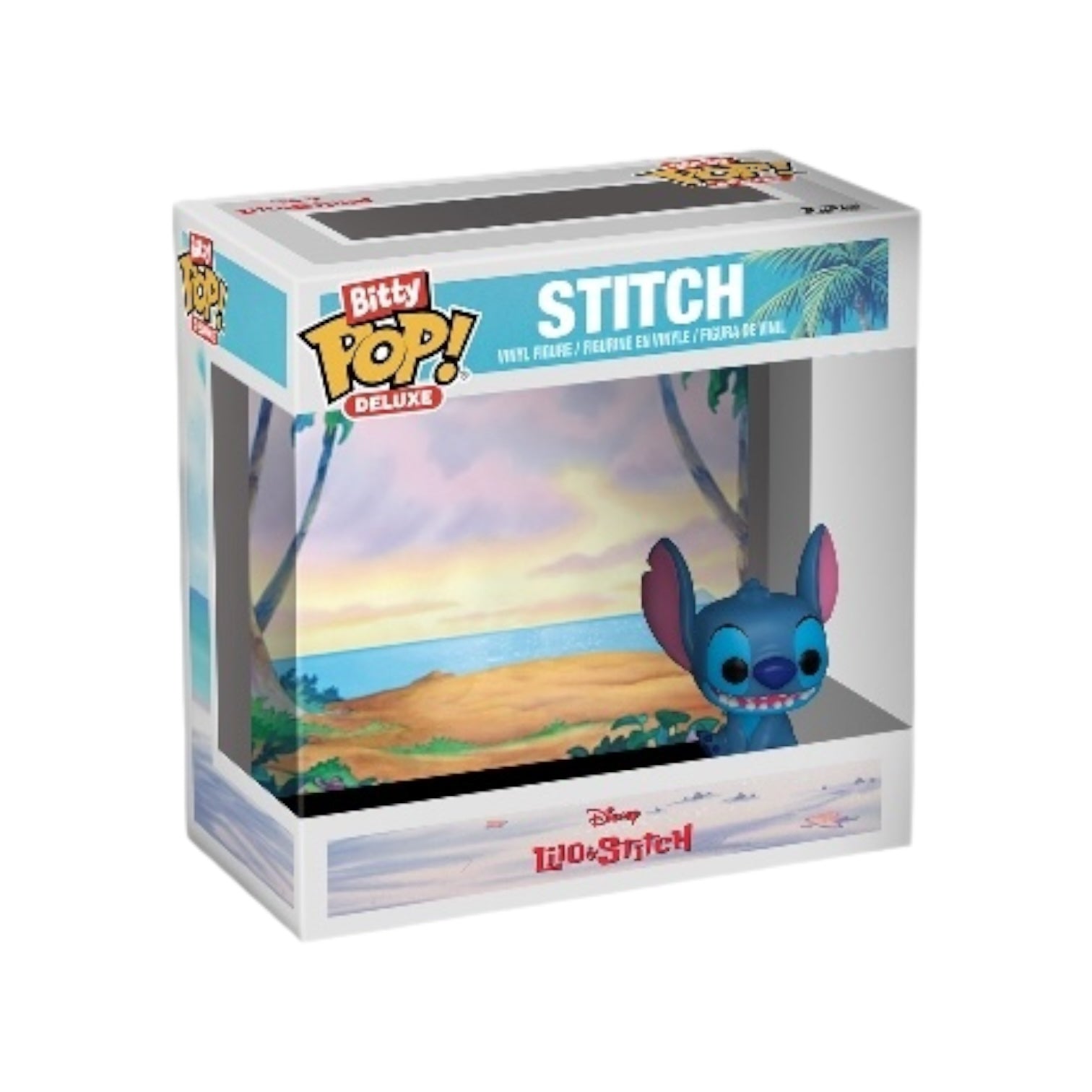 Adorable Stitch Funko Bitty Pop! Deluxe from Lilo & Stitch, showcasing Stitch's playful expression and vibrant design.