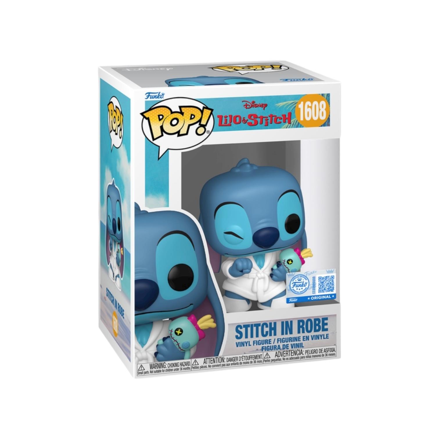 Funko Pop! Stitch in Robe vinyl figure packaging on a white background