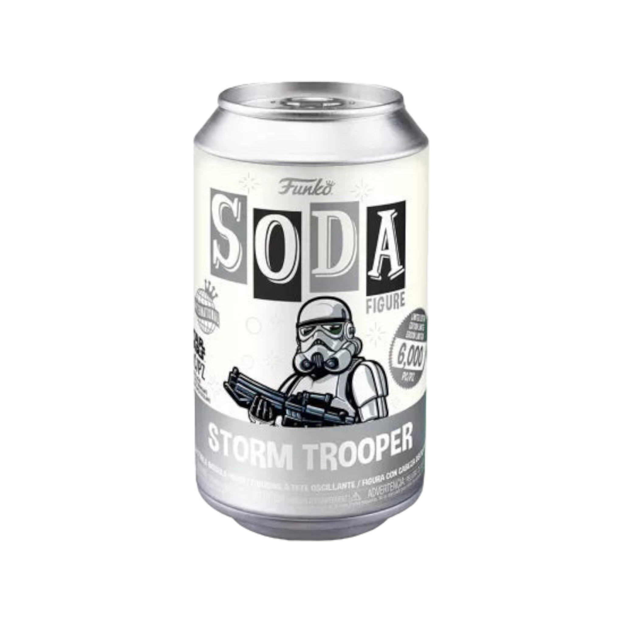 A Stormtrooper Funko Soda Vinyl Figure from Star Wars, part of a limited edition of 6000, with a chance to find a rare chase.