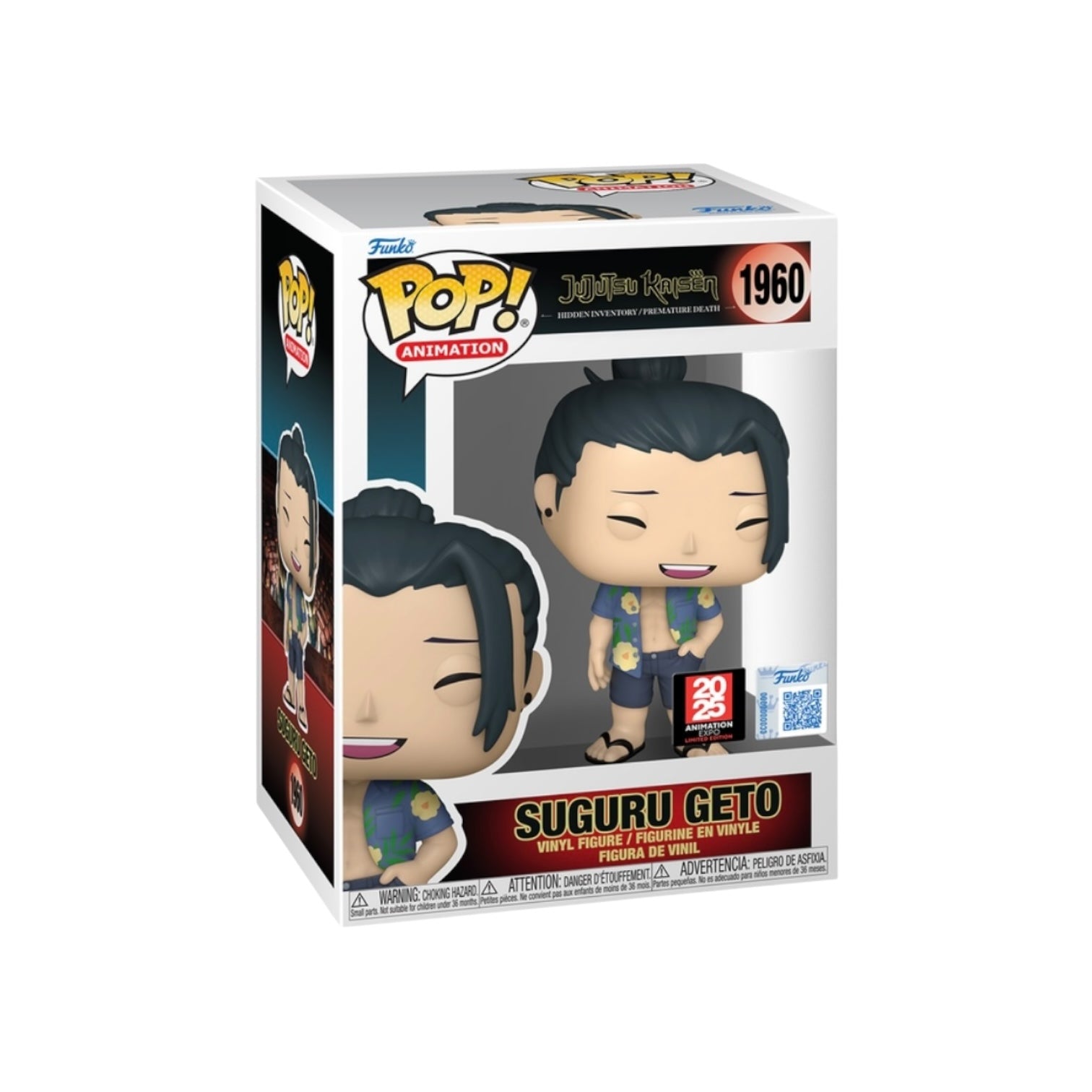 Funko Pop! vinyl figure packaging with Suguru Geto from Jujutsu Kaisen on a white background
