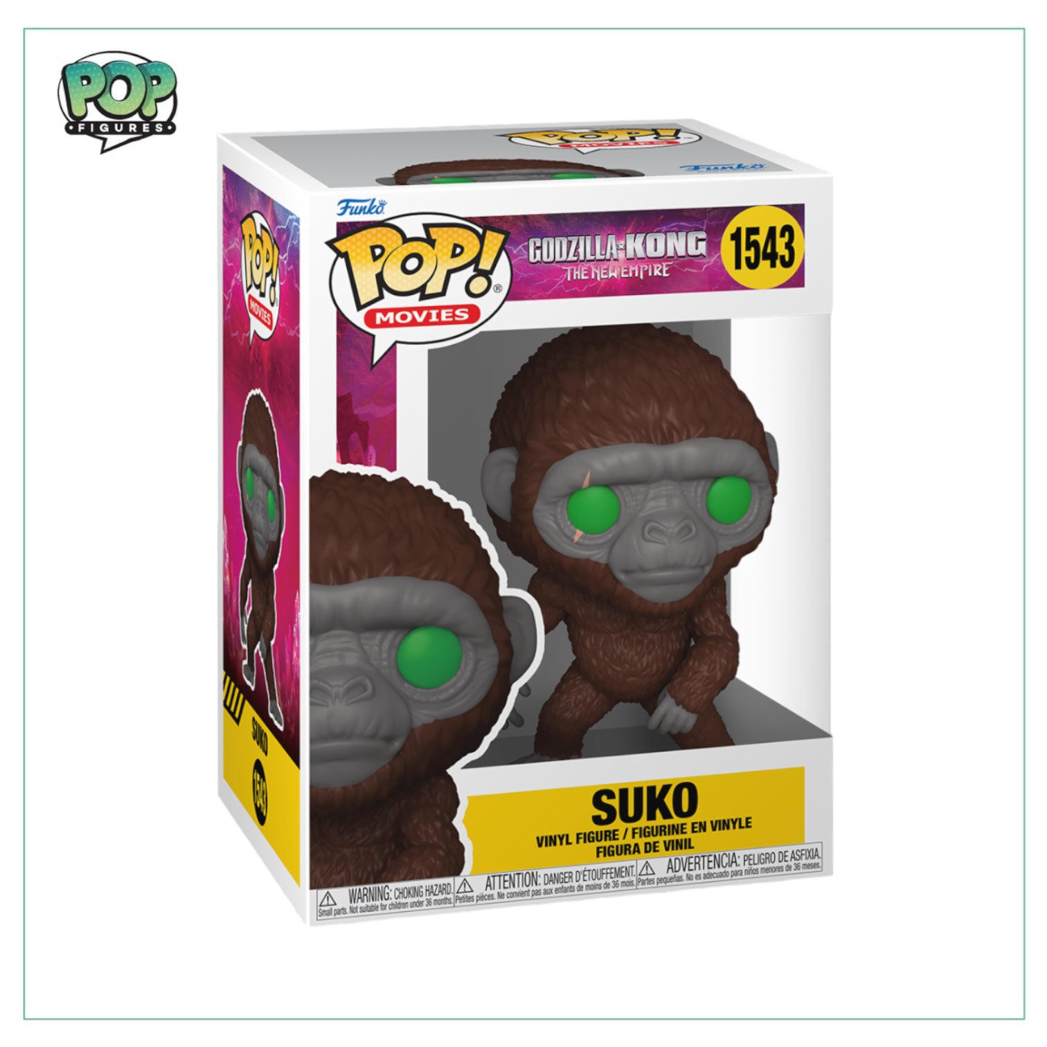 Suko #1543 Funko Pop! from Godzilla VS Kong: The New Empire, highlighting its unique design and vibrant character representation.