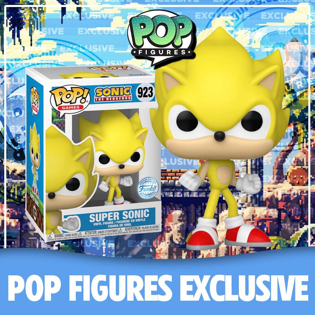Super Sonic #923 Funko Pop! from Sonic the Hedgehog, special edition with a chance of chase, exclusive collectible figure.