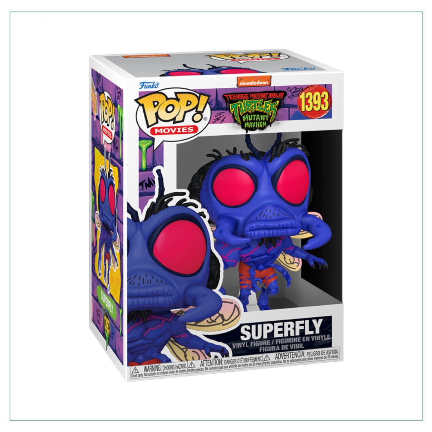 Funko Pop! Superfly #1393 from Teenage Mutant Ninja Turtles Mutant Mayhem, featuring a colorful, stylized character design.