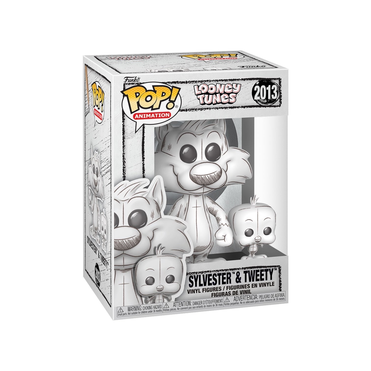 Funko Pop! packaging featuring Sylvester and Tweety from Looney Tunes on a white background