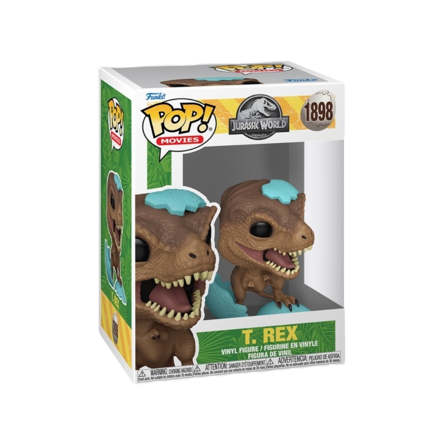 Funko Pop! T. Rex vinyl figure in packaging with Jurassic World branding
