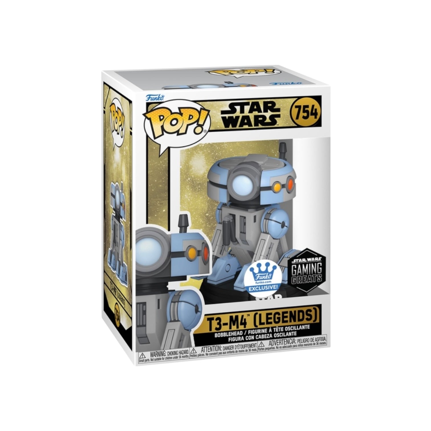Funko Pop! Star Wars T3-M4 figure packaging on a white background
