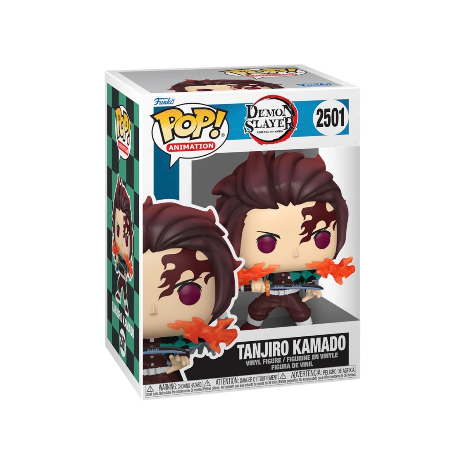 Funko Pop! Animation figure packaging of Tanjiro Kamado from Demon Slayer on a white background
