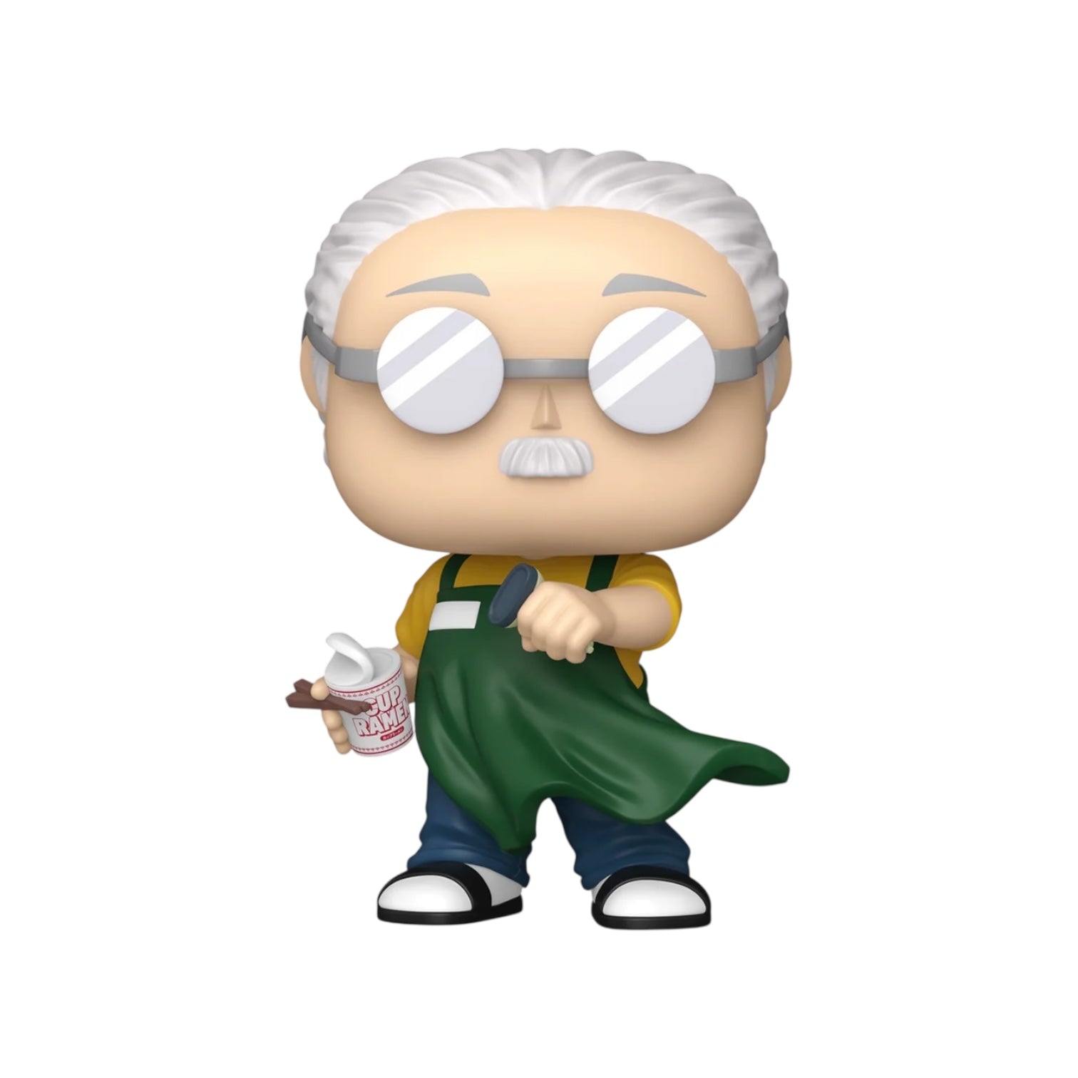 Funko Pop! vinyl figure of a character with white hair and glasses, holding a drink, on a white background.