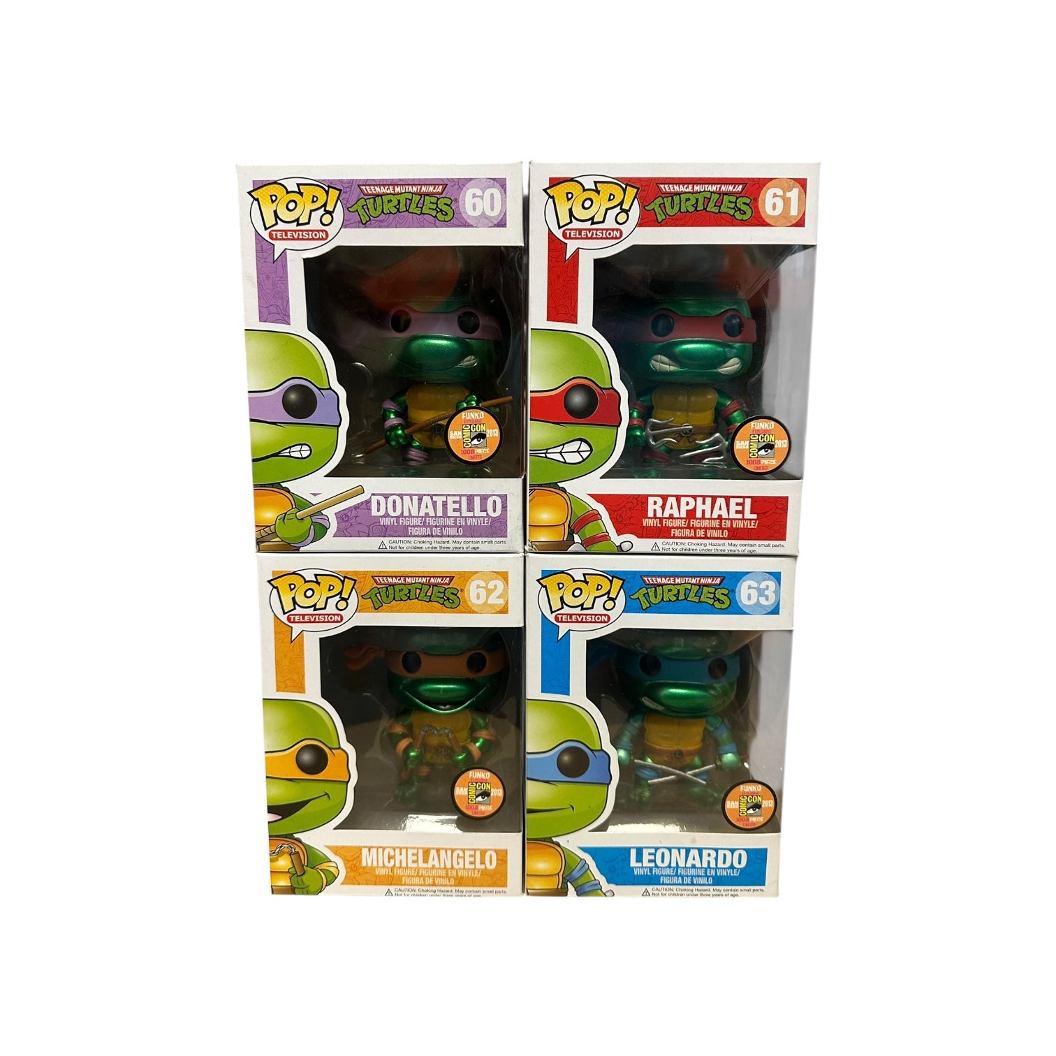 Funko Pop! vinyl bundle of metallic teenage mutant ninja turtles