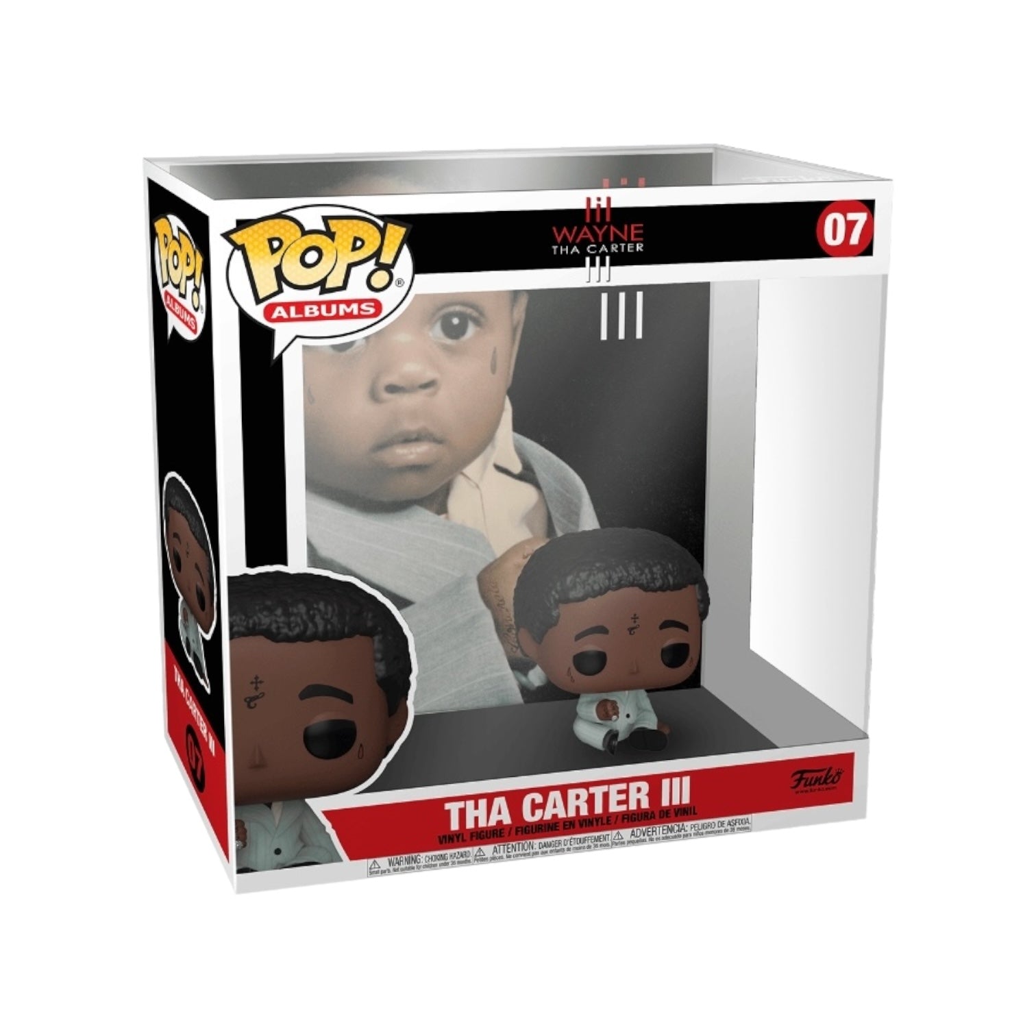 Funko Album Pop! of Lil Wayne's Tha Carter III #07, featuring vibrant colors and iconic album art in a collectible figure.