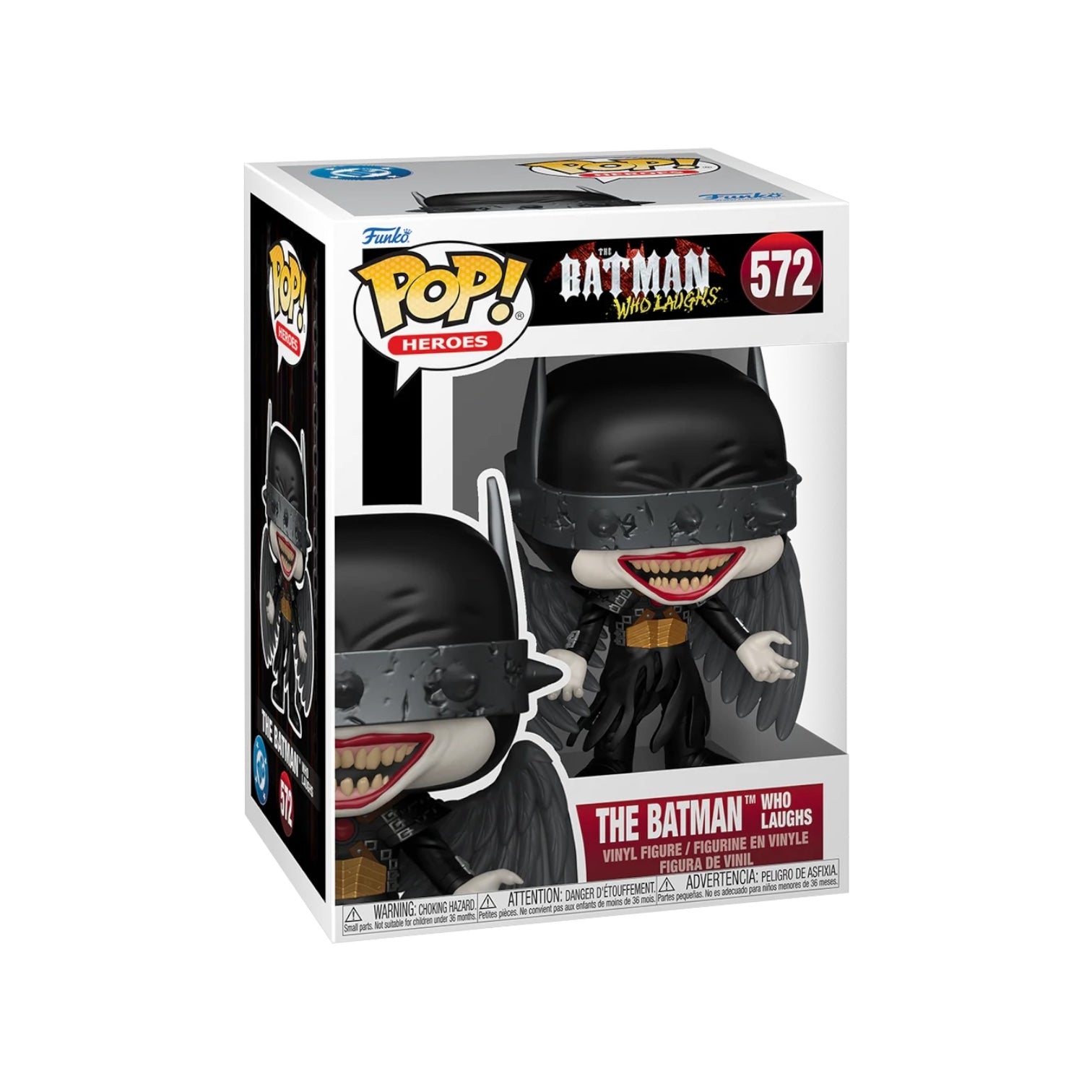Funko Pop! Heroes packaging featuring The Batman Who Laughs figure
