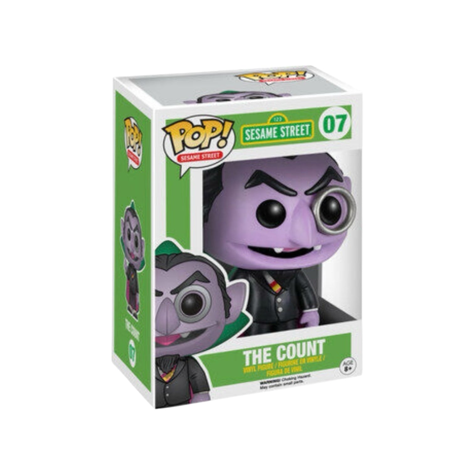 The Count from Sesame Street with green cape and black coat.