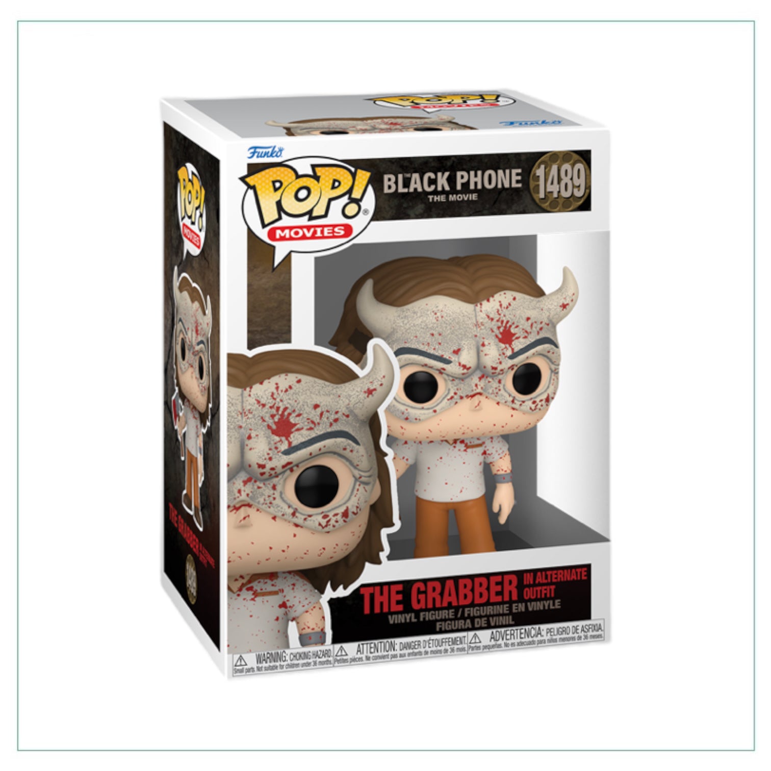 Funko Pop! figure of The Grabber in Alternative Outfit #1489 from The Black Phone, featuring a unique design and details.