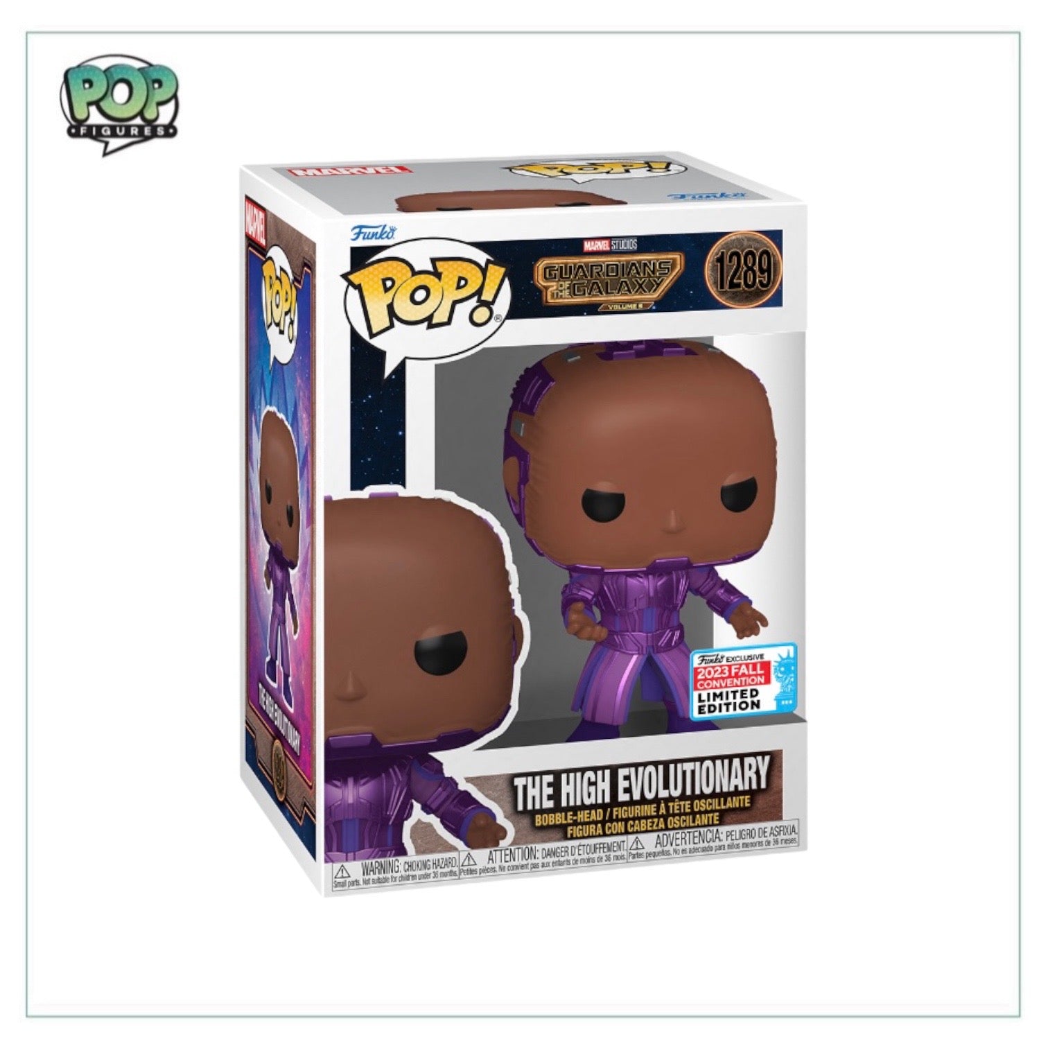 High Evolutionary #1289 Funko Pop! from Guardians of the Galaxy Vol. 3, exclusive to NYCC 2023, featuring vibrant colors.