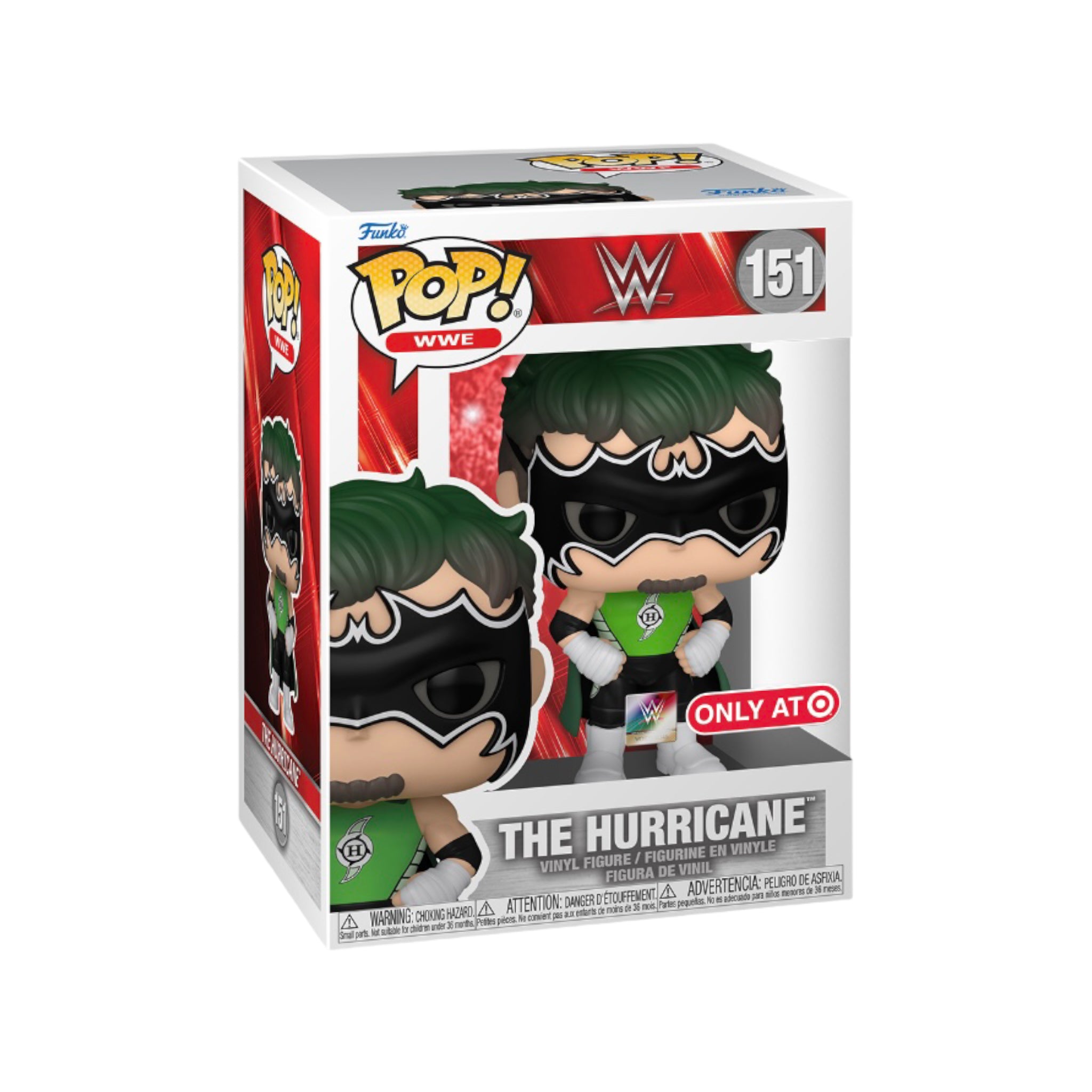 Funko Pop! of Hurricane #151 from WWE, a Target exclusive figure showcasing the superhero wrestler in vibrant colors