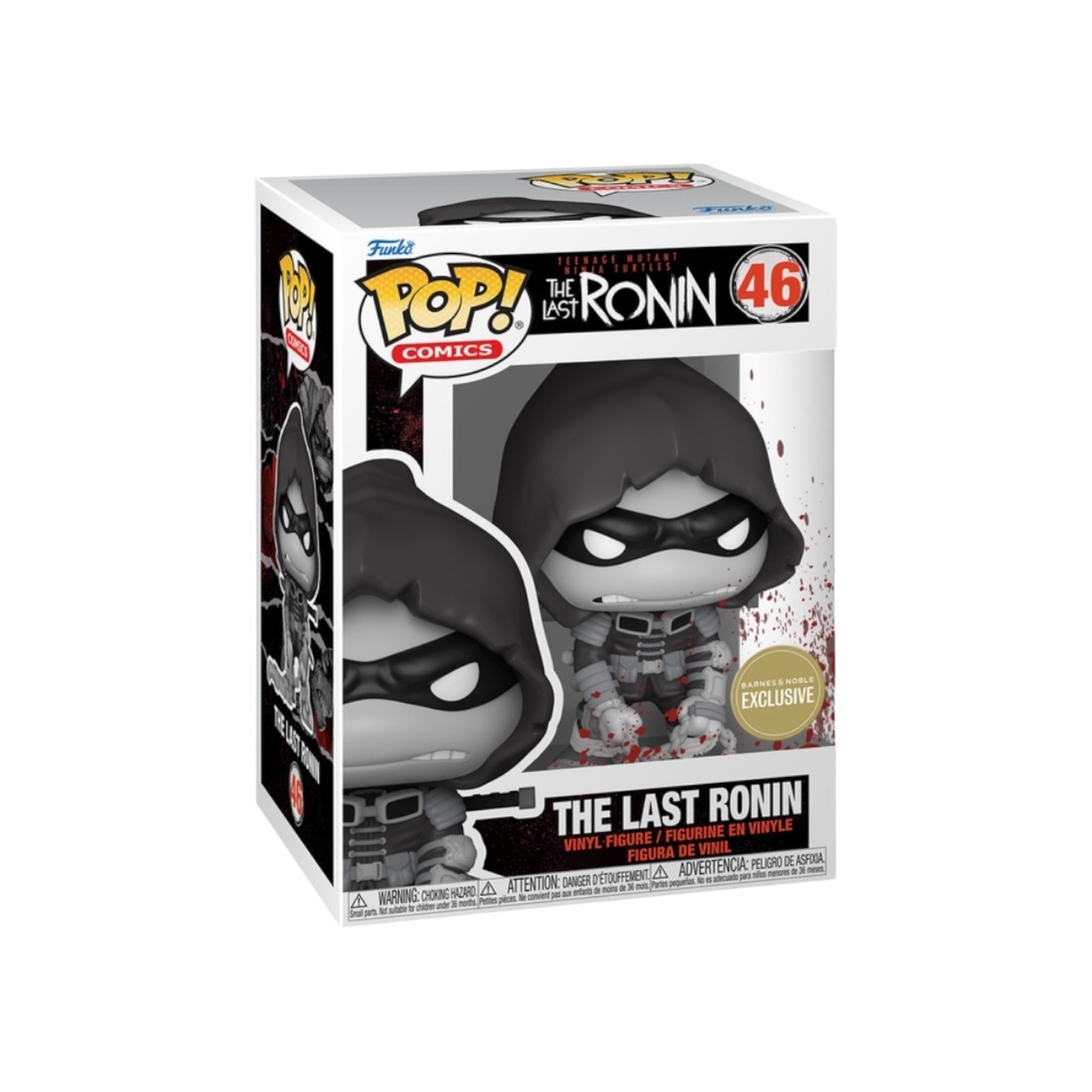 Funko Pop! vinyl figure packaging for 'The Last Ronin' with exclusive badge on a white background