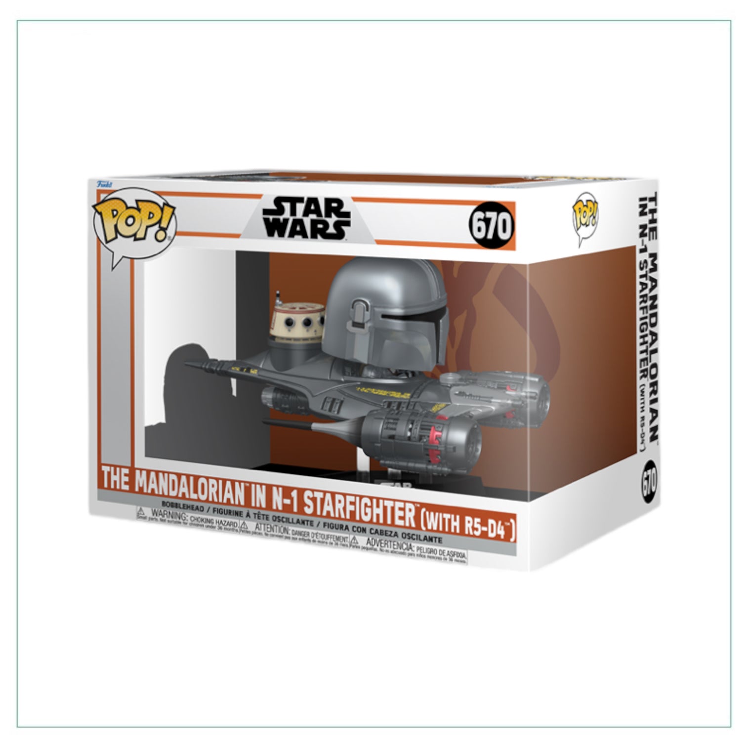 The Mandalorian in N-1 Starfighter #670 Funko Pop! Rides, capturing the essence of adventure and excitement.