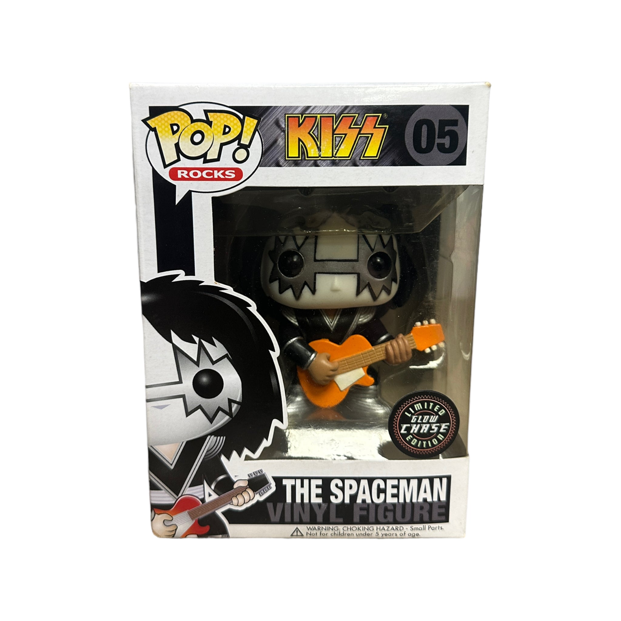 The Spaceman #05 (Glow Chase) Funko Pop! from Kiss, 2011, rated 6.5/10, features a vibrant glow and cool collectible style.