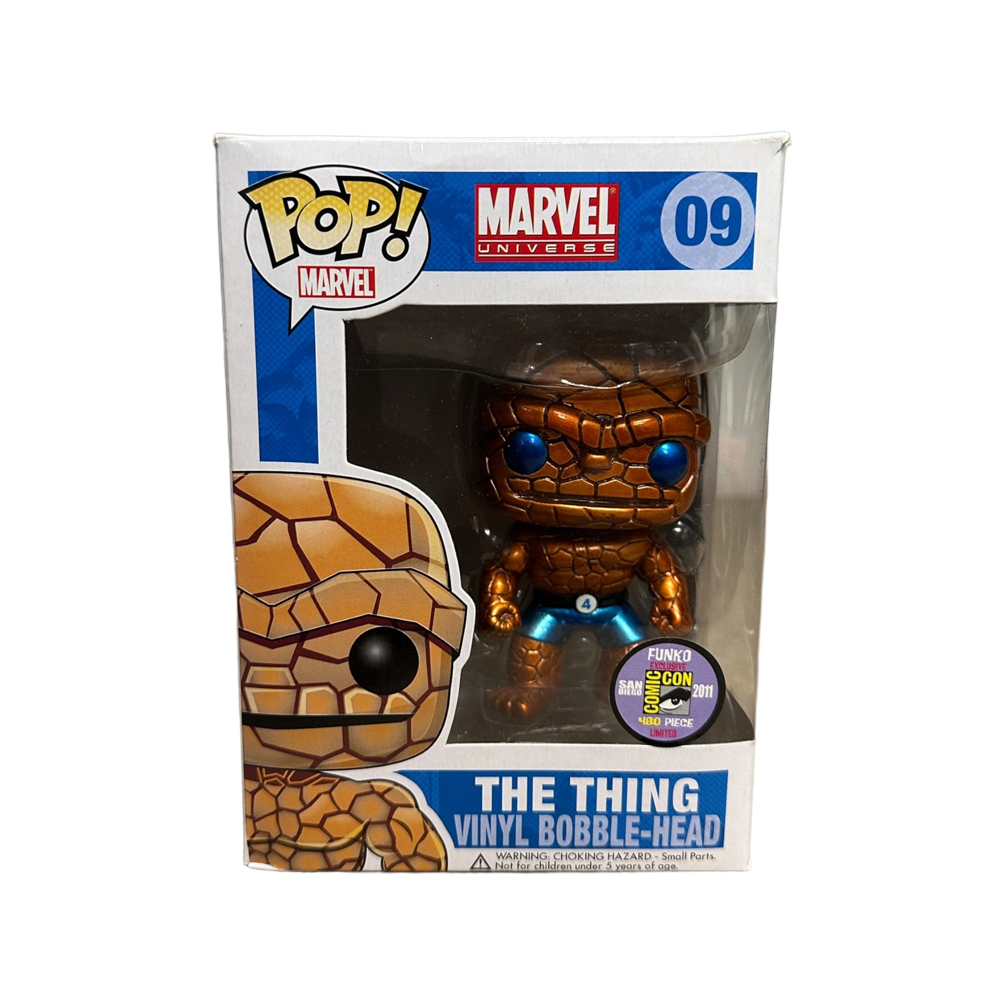 Metallic The Thing #09 Funko Pop! from Marvel, SDCC 2011 Exclusive, limited to 480 pieces, condition 7/10.