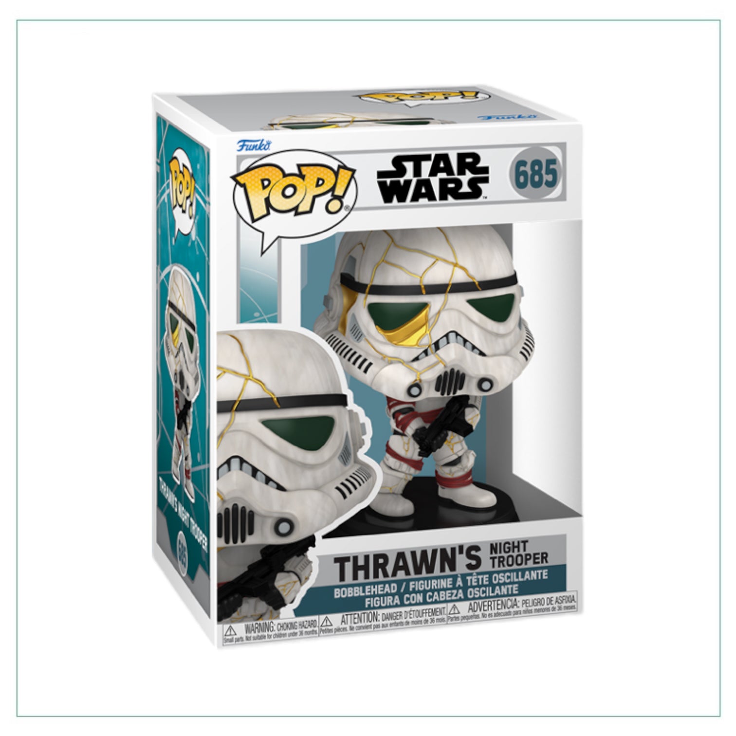 Thrawn’s Night Trooper #685 Funko Pop! from Ahsoka, featuring a detailed design of the character in vibrant colors.