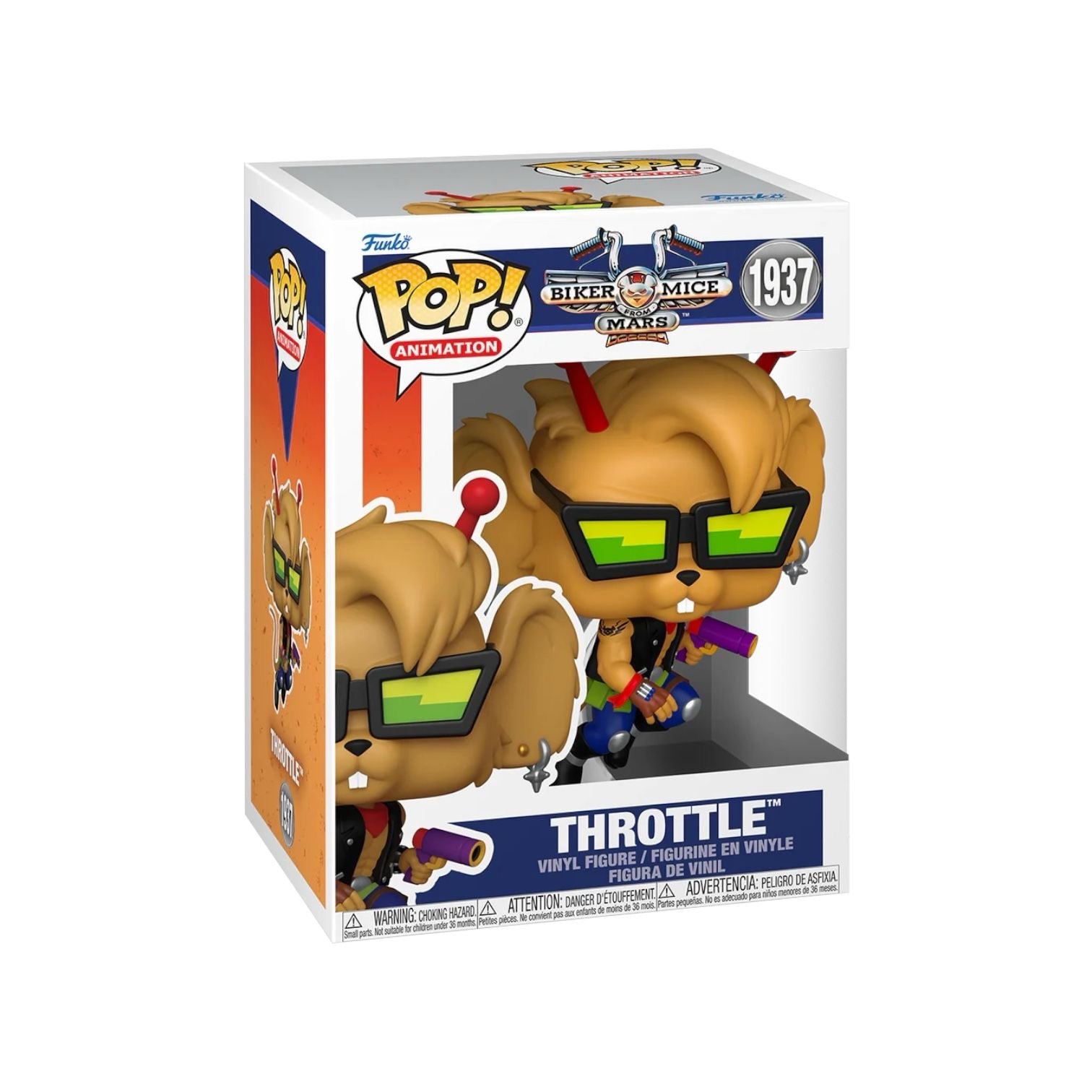 Throttle 1937 Funko pop a tan colour mouse wearing funko green glasses